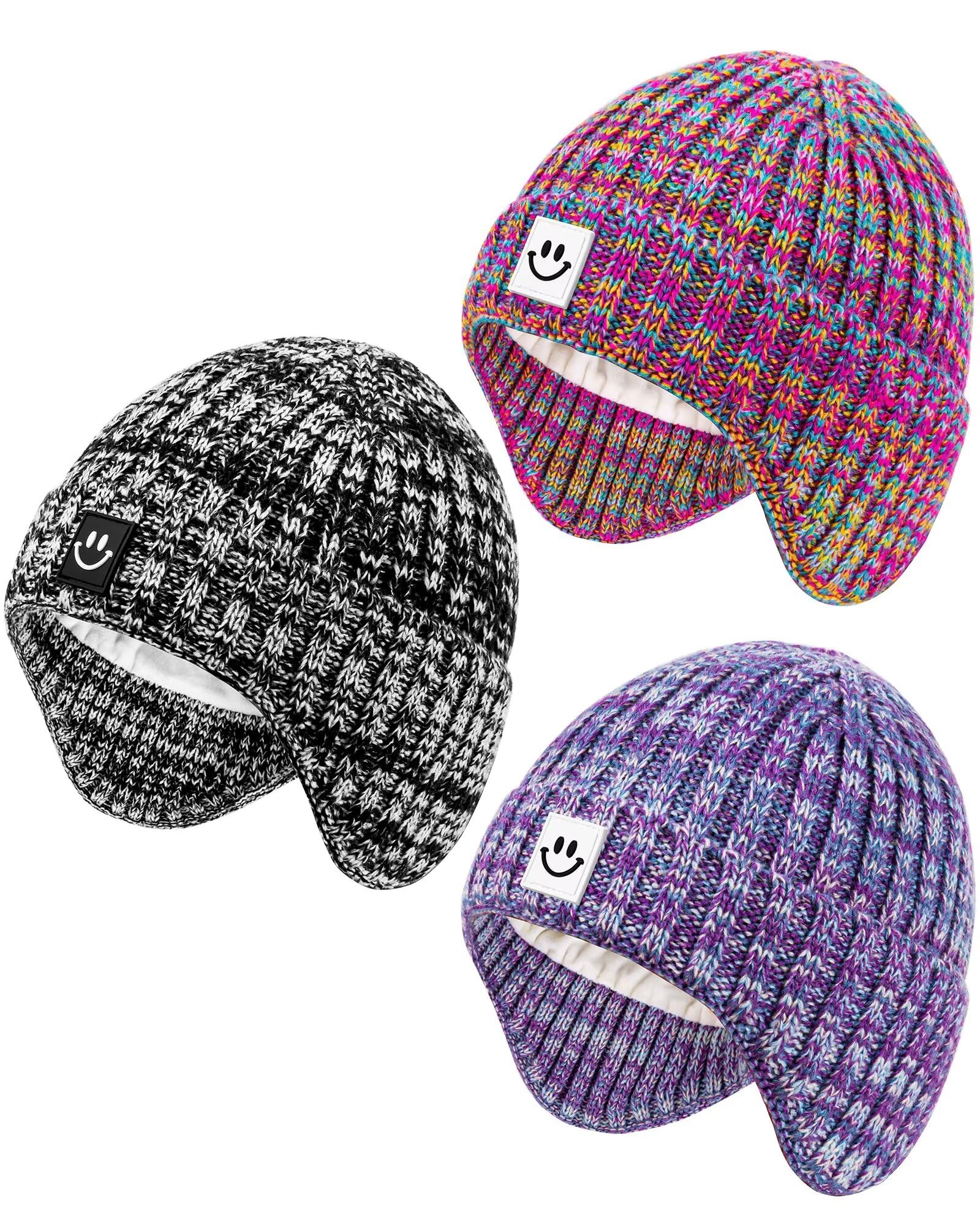 Gorro Alepo Baby Com Protetores De Ouvido De Inverno Para Crianças, Pacote Com 3