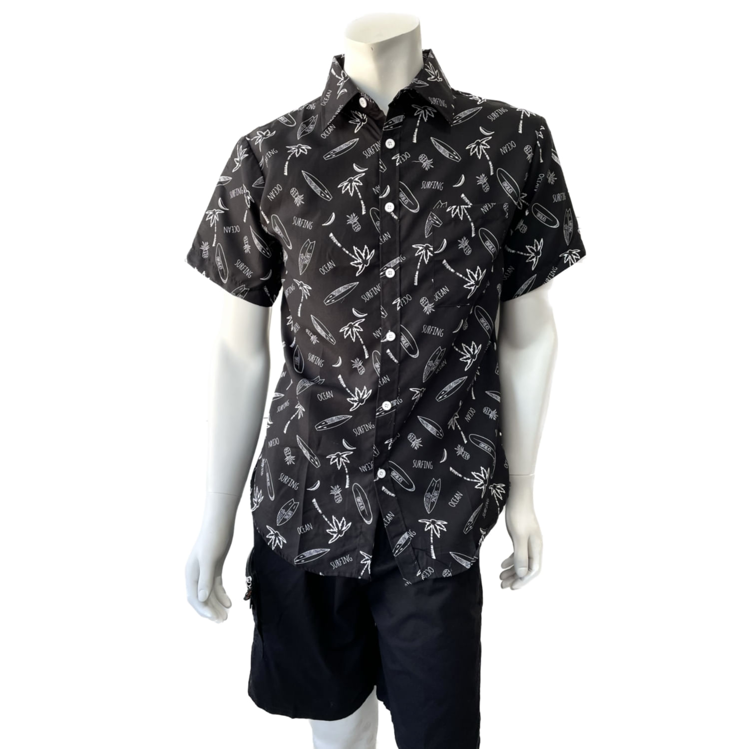 Camisas Masculinas De Manga Curta Guayaberas Casual Print Viscose