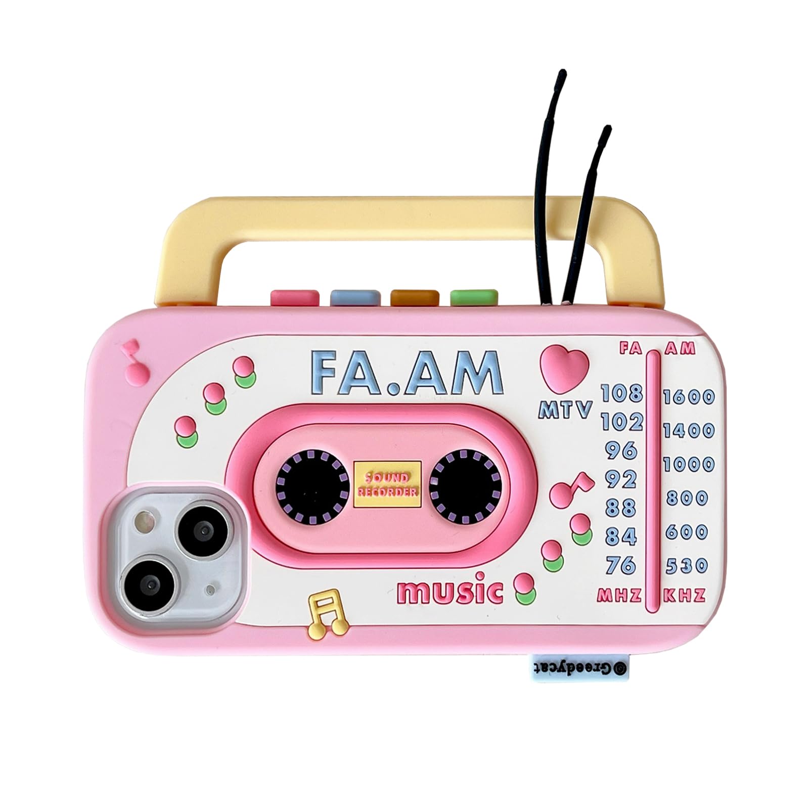 Capa De Telefone Qokcoahn Para Iphone 15 3d Kawaii Retro Radio