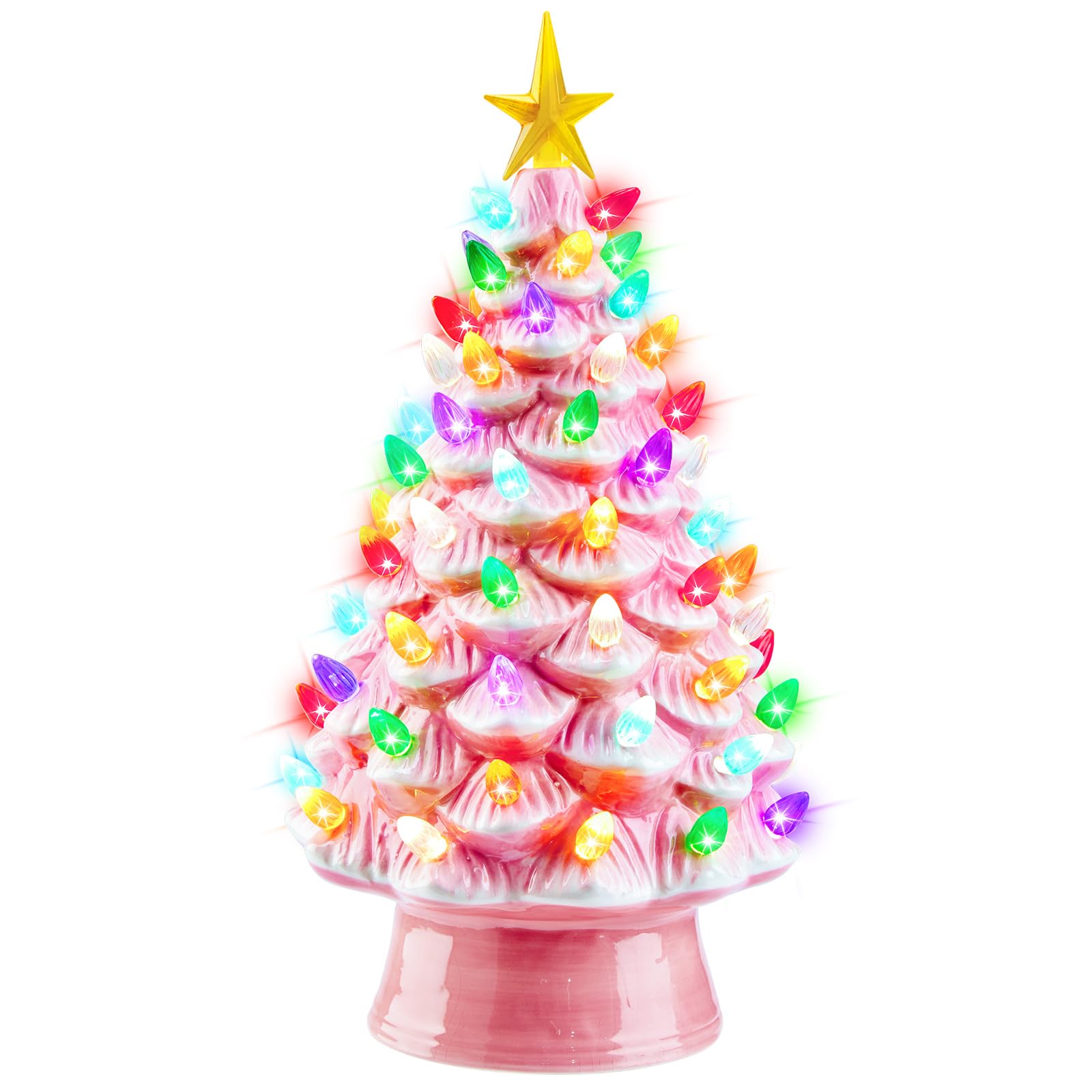 Árvore De Natal De Cerâmica Brightown De 13 Polegadas Com Luzes Led