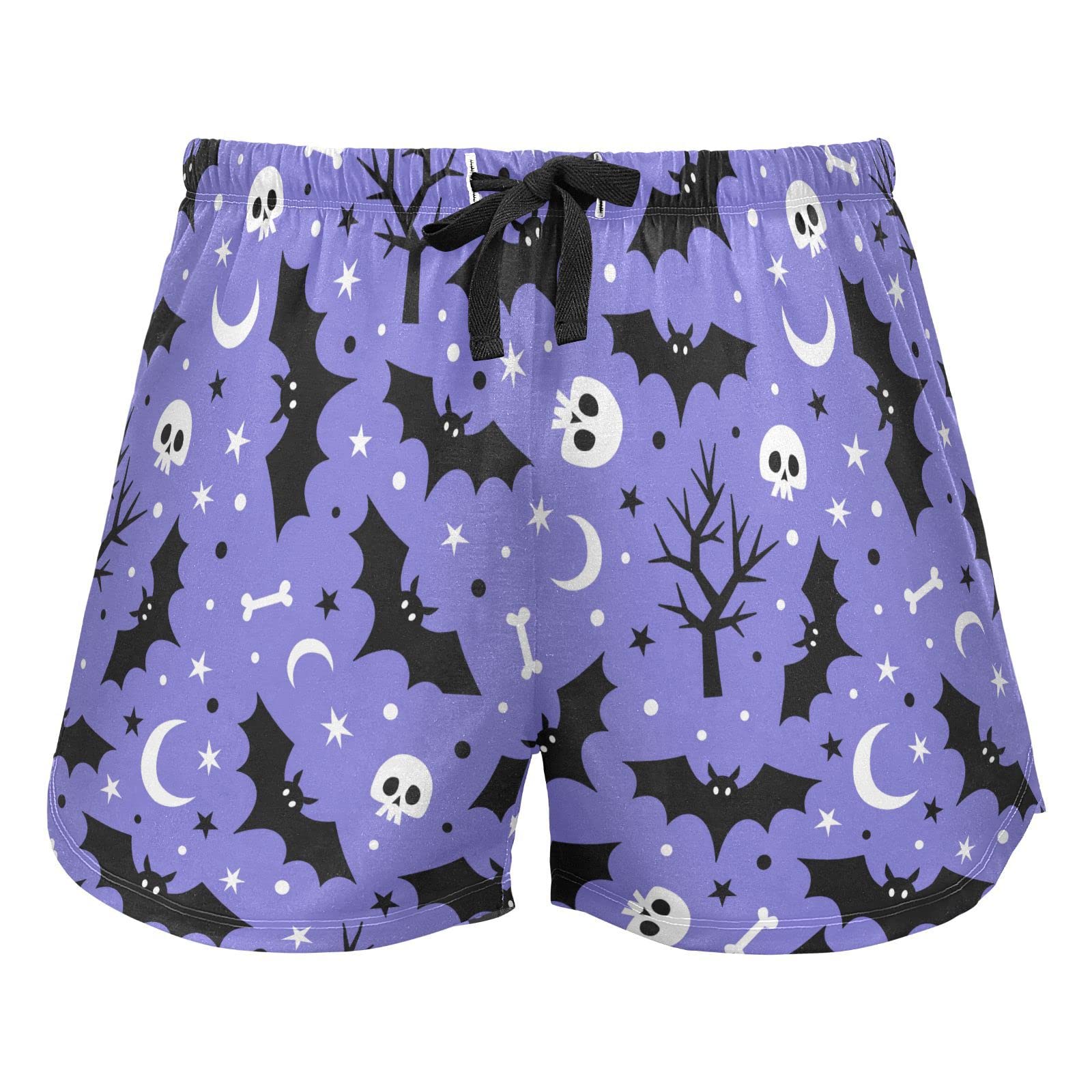 Shorts De Dormir Jhkku Femininos, Morcegos De Halloween, Pijamas Com Caveira S