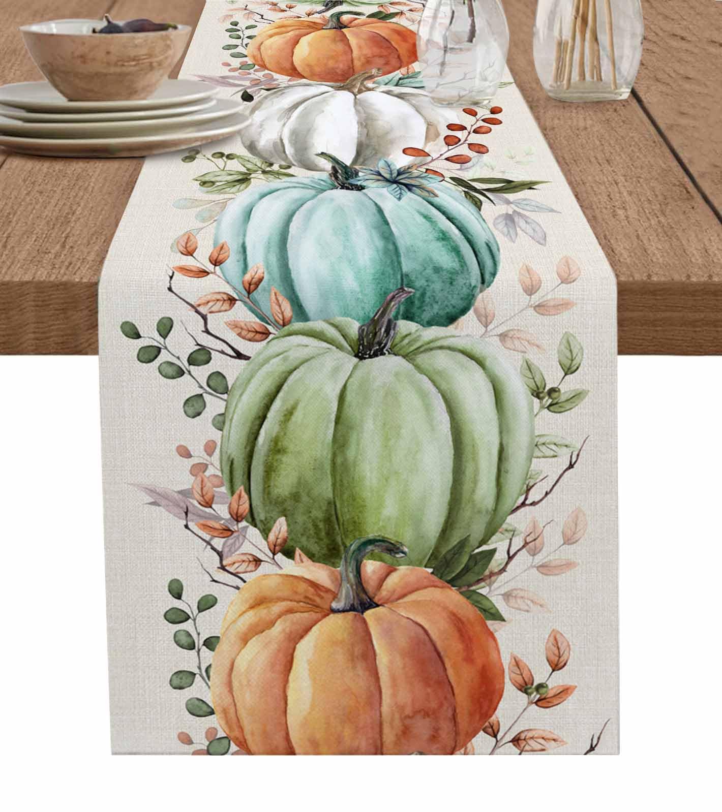 Table Runner Vandarllin Outono, Ação De Graças, 33x183cm, Algodão E Linho