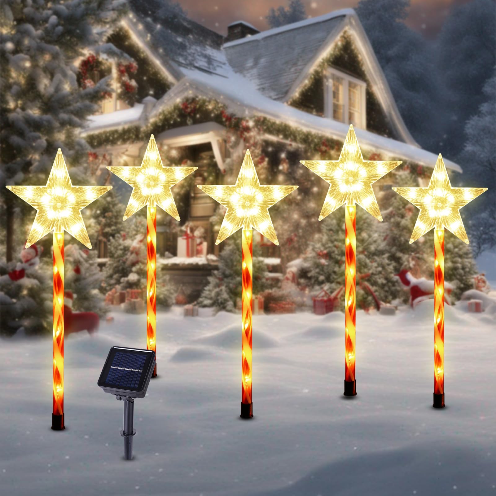 Luzes Solares De Natal Brightdeck Star Candy, Pacote Com 5
