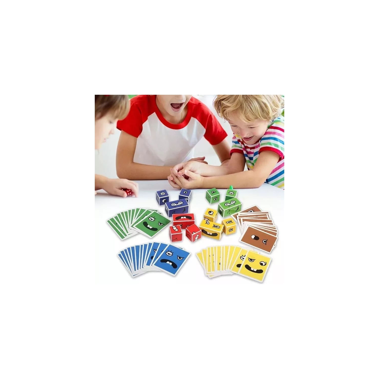 Quebra-cabeça Expression Game Cube Change Face Para Crianças