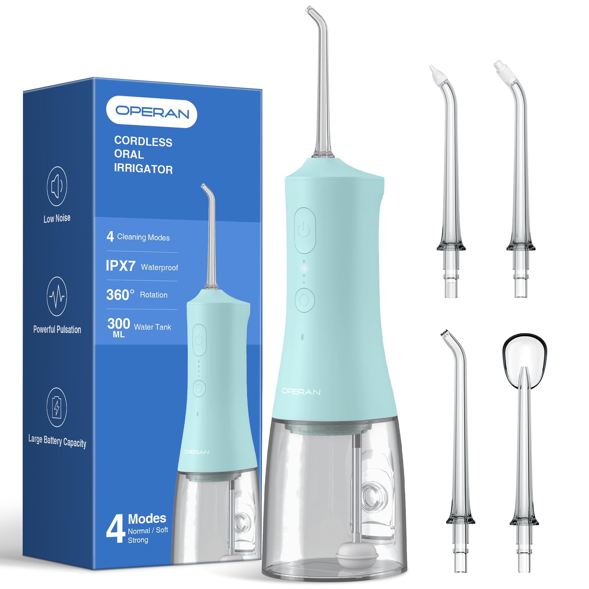 Water Flosser Operan Atualizado, 300 Ml, Sem Fio, Recarregável