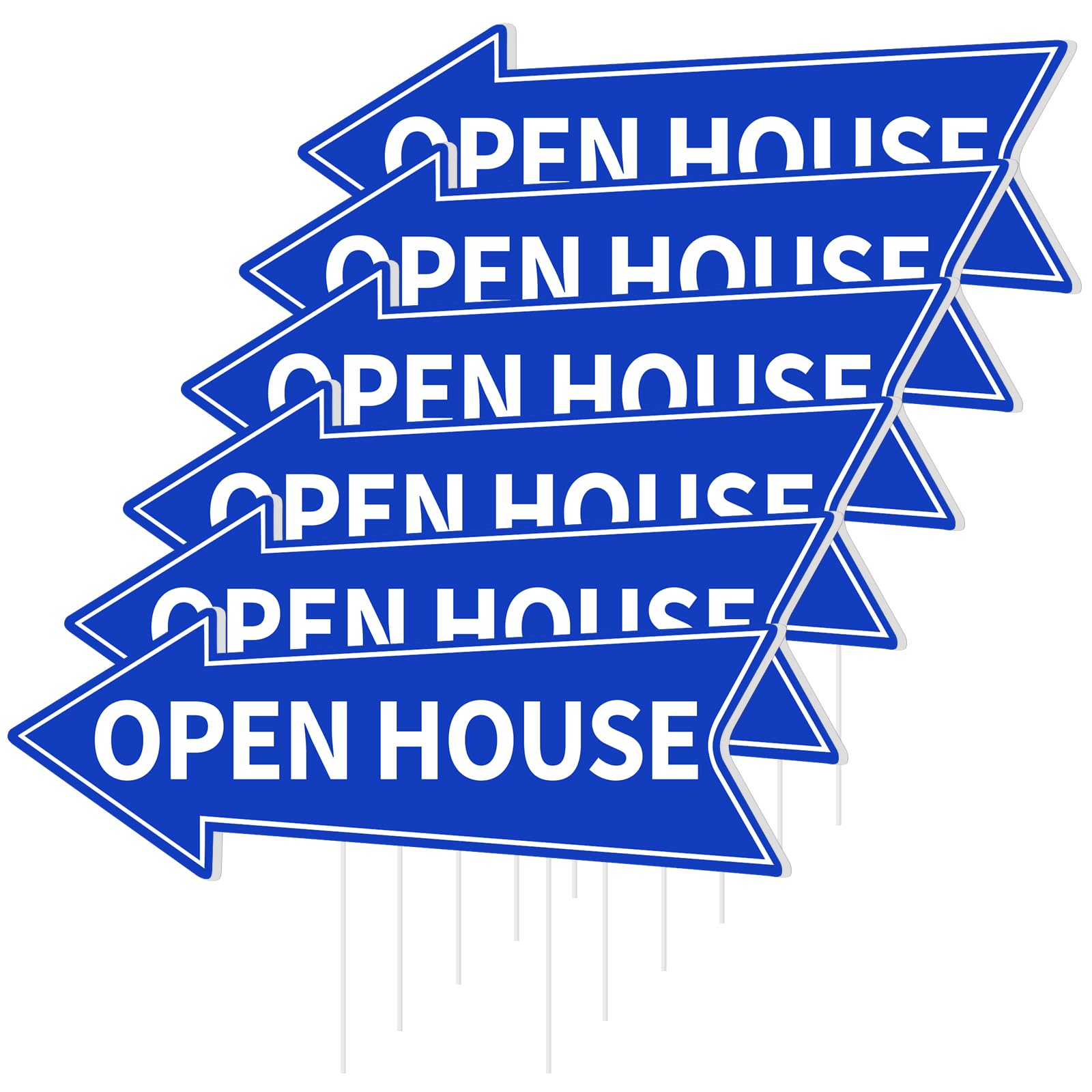 Open House Signs Wayyogh, 6 Peças Com Estacas De 40 X 13 Cm À Prova D'água