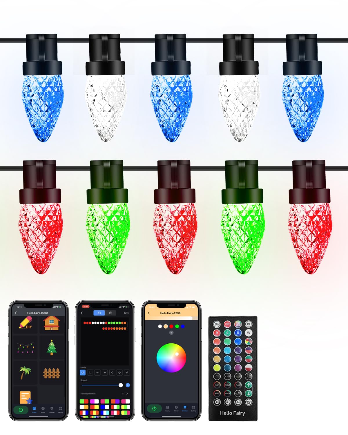 Luzes De Natal Avatar Controls Smart Rgb C9 Led 10m