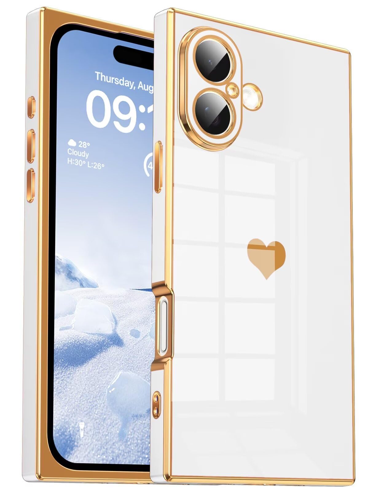 Capa De Telefone Tzomsze Para Iphone 16 6.1" Com Proteção De Câmera