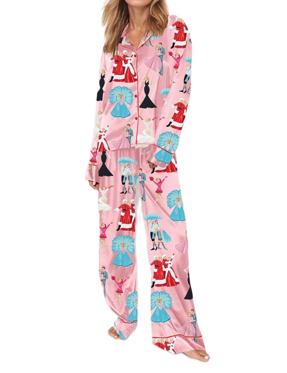 Conjunto De Pijama Feminino Sookabeila, Seda, Cetim, Quebra-nozes De Natal