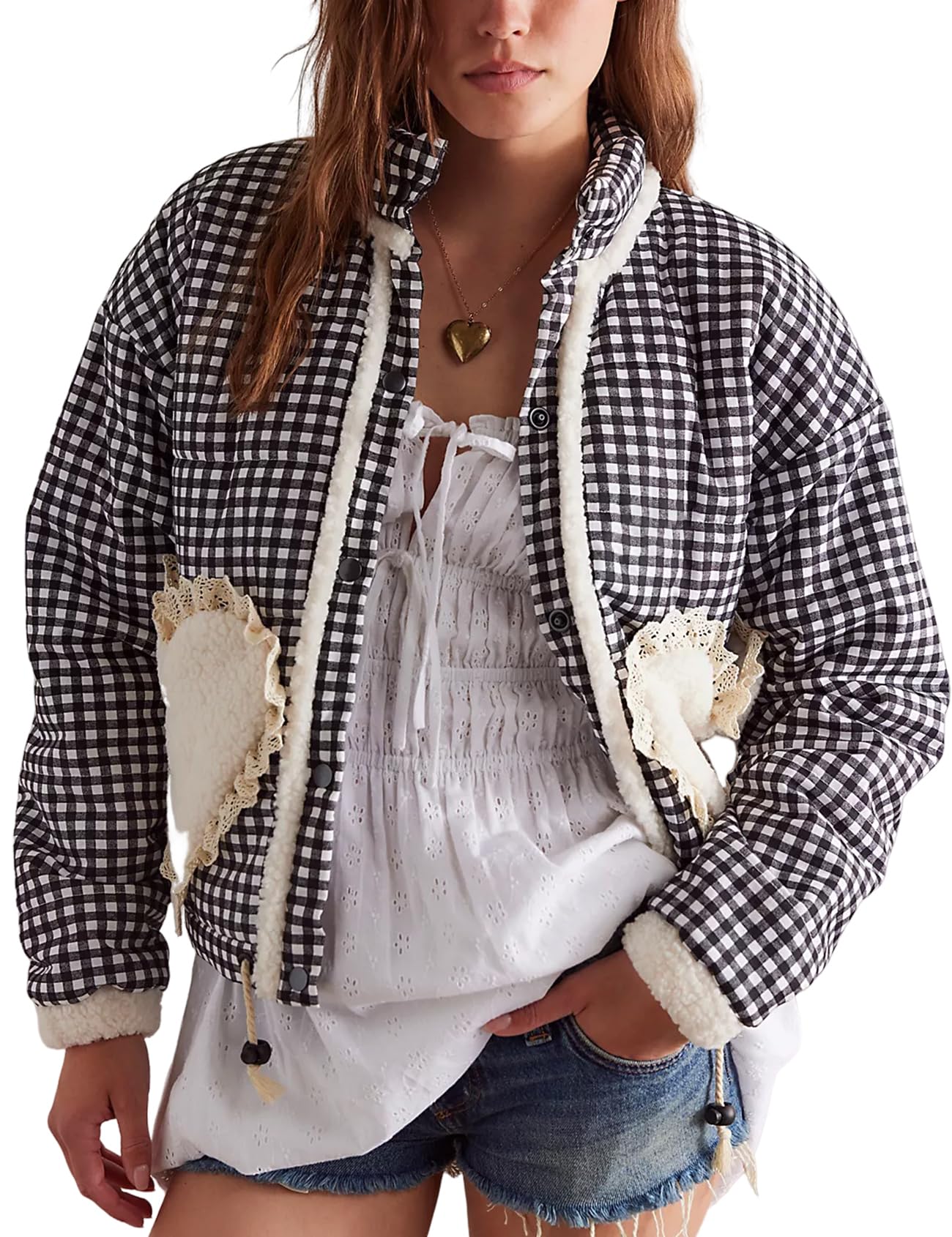 Jaqueta Feminina Yimoon, Acolchoada, Acolchoada, Acolchoada, Preta