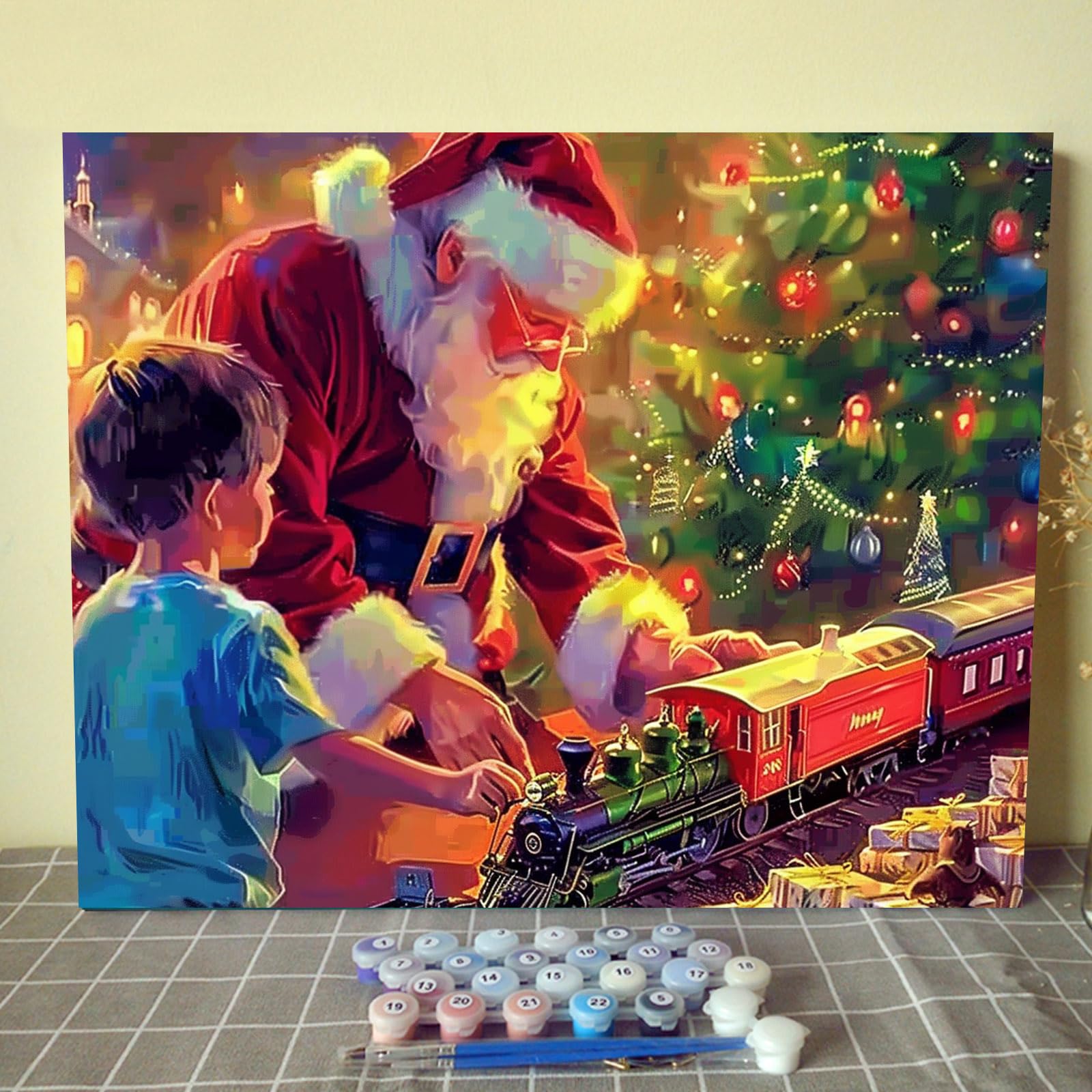 Kit Paint By Numbers Aihonmin Papai Noel E Menino Natal