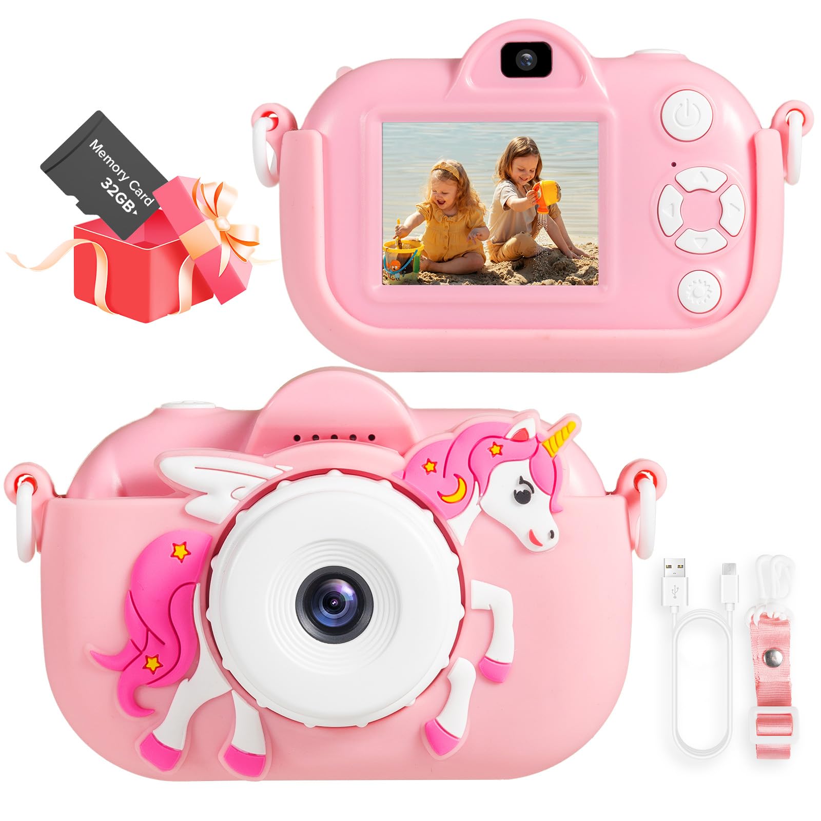 Câmera Infantil Lokiqua Para Meninas De 3 A 12 Anos Com 48 Mp Hd E 32 Gb De Memória