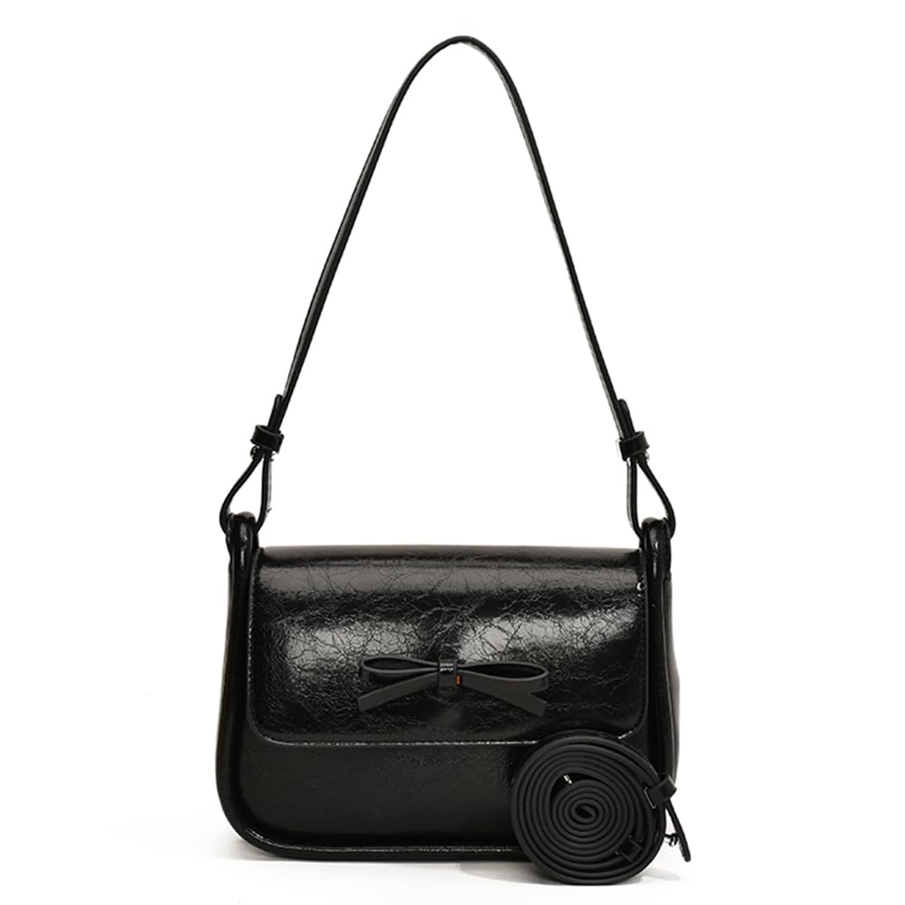 Bolsa De Ombro Geteruuv Coquette Bow Red Leather Para Mulheres