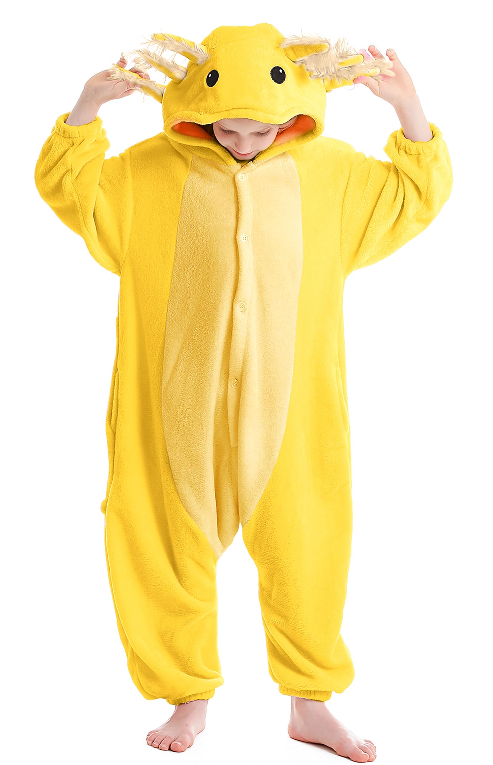 Onesie Atoz Axolotl Yellow Animal Unissex Para Crianças De 4 A 5 Anos