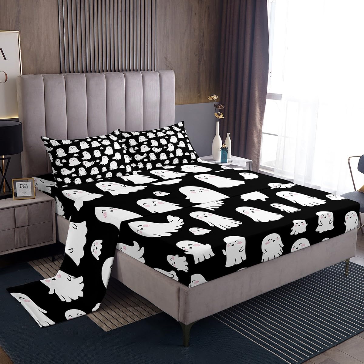 Conjunto De Roupa De Cama Feelyou Halloween Ghost King Size Para Crianças