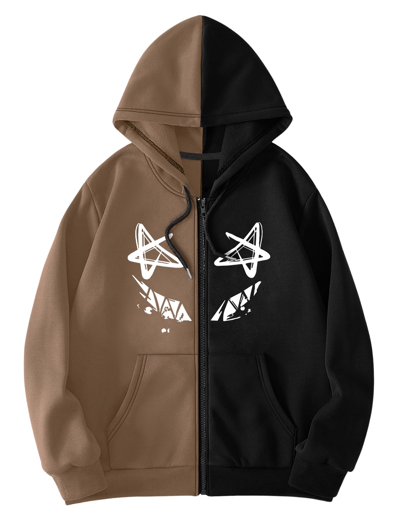 Moletom Masculino Com Capuz Cozyease Com Zíper, Marrom, Gg