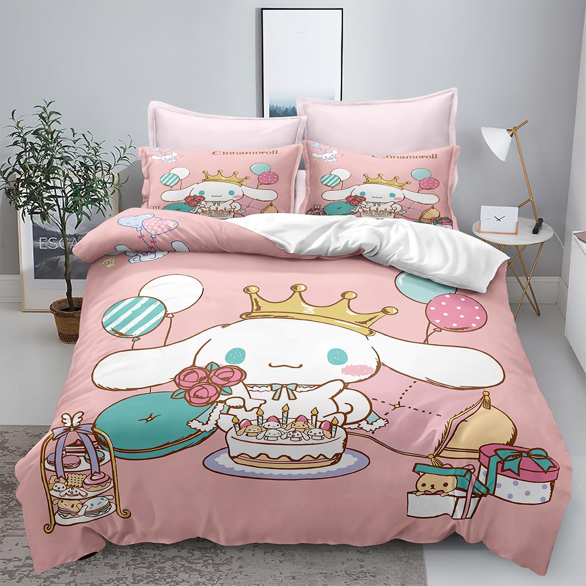 Conjunto De Roupa De Cama Xyrxaric Cinnamoroll 3d Print Para Crianças Em Tamanho Real