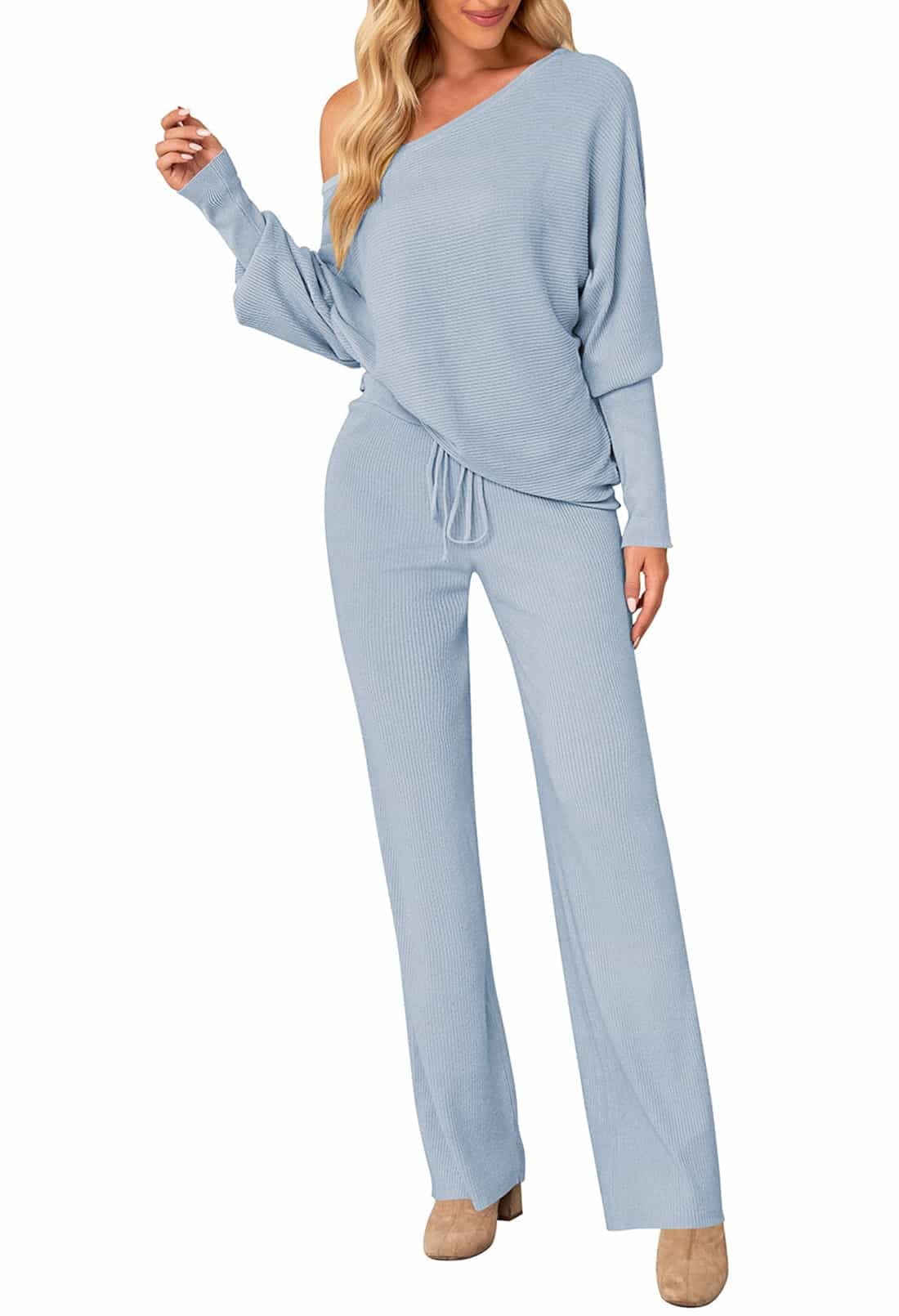 Conjunto Feminino De 2 Peças De Malha, Pulôver, Suéter E Calças