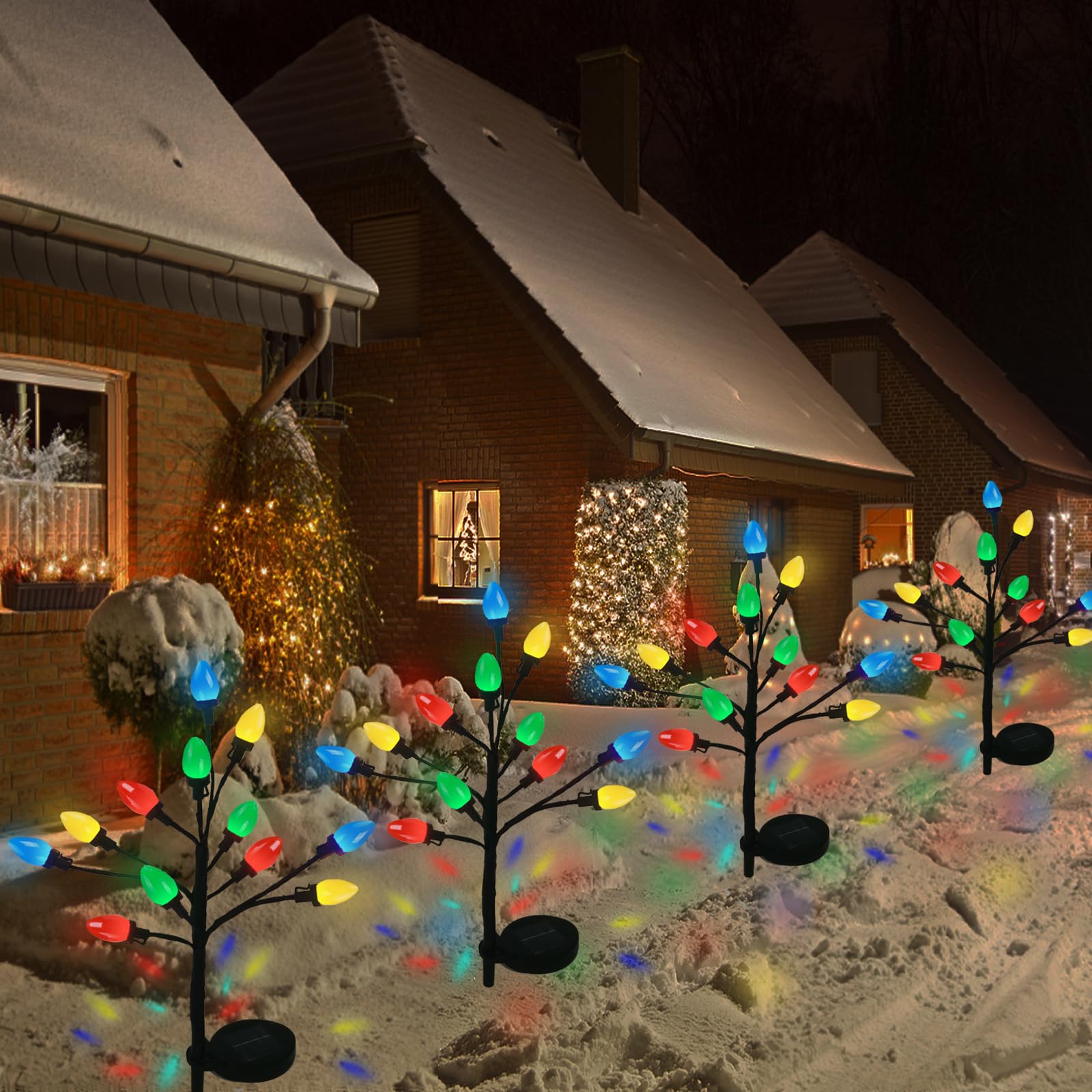 Luzes De Natal Ytsnjzhq C7 Solar Outdoor 48 Led, Pacote Com 4