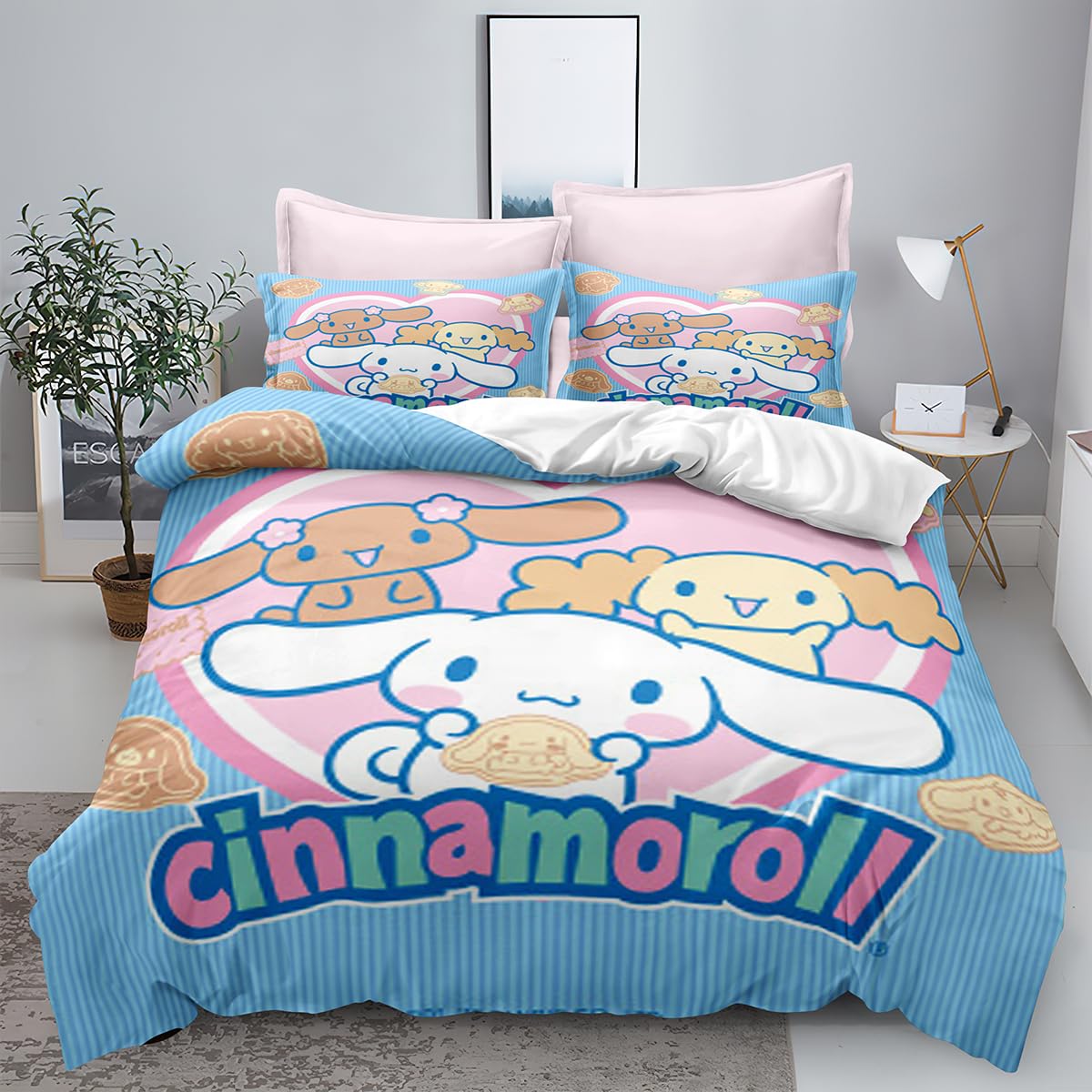 Conjunto De Roupa De Cama Xyrxaric Cinnamoroll 3d Print Para Crianças King Size