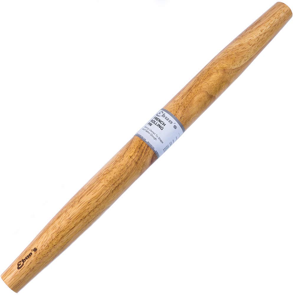 Rolling Pin Ebuns Franceses Para Assar Massa De Pizza 45 Cm De Madeira