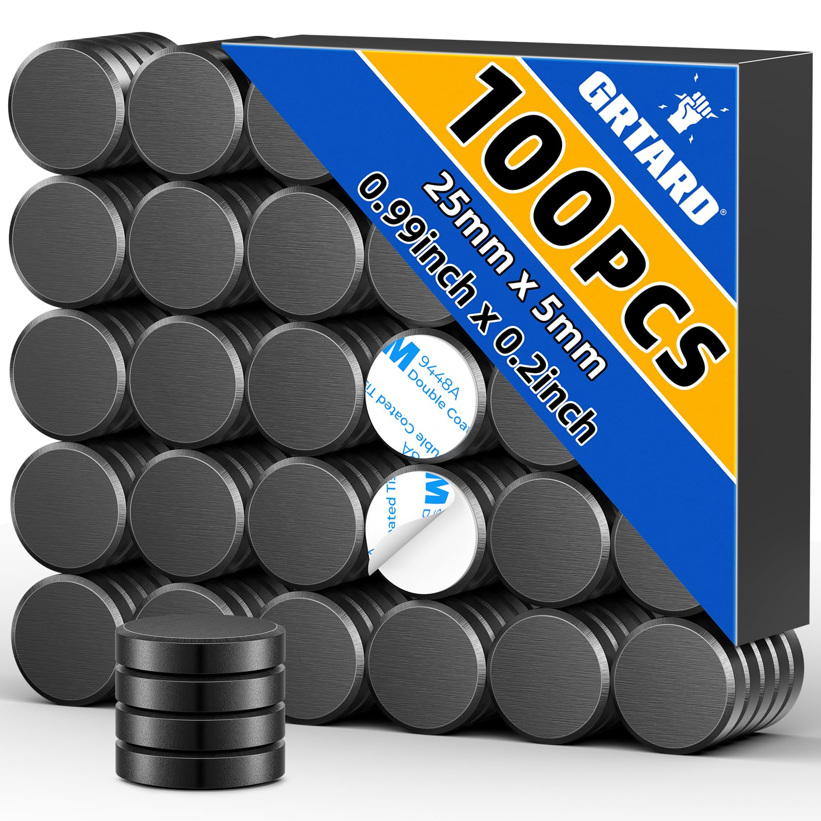 Disco Redondo Pequeno Craft Magnets Grtard, Pacote Com 100 Unidades, Com Adesivo De 25 X 5 Mm