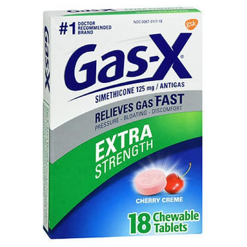 Gas-x Antigas Comprimidos Mastigáveis Extra Strength Cherry 18 Abas Por Novartis Consm Hlth Inc