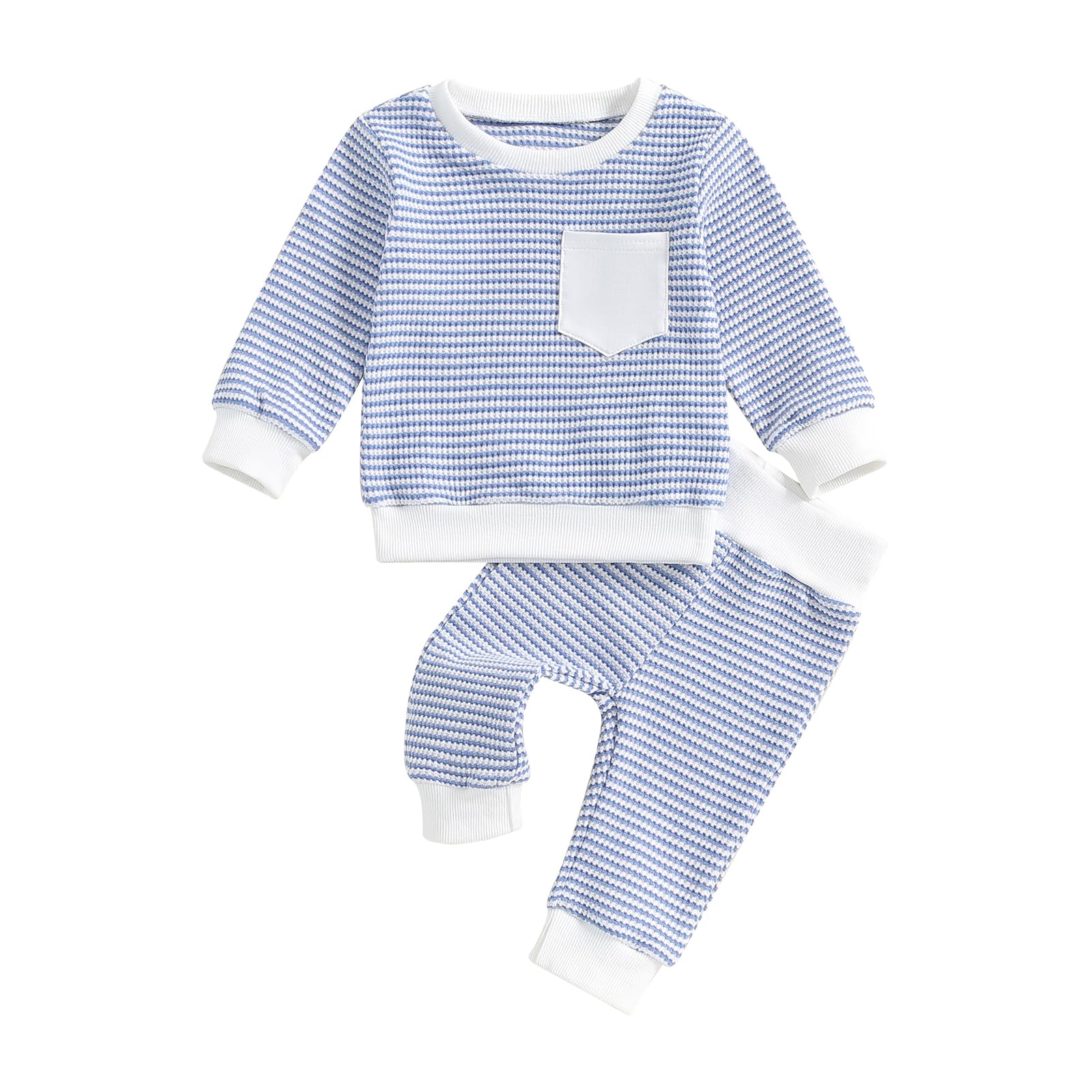 Conjunto De Roupas Zaxarra Baby Boy Waffle Sweatshirt Com Calças 6-12m