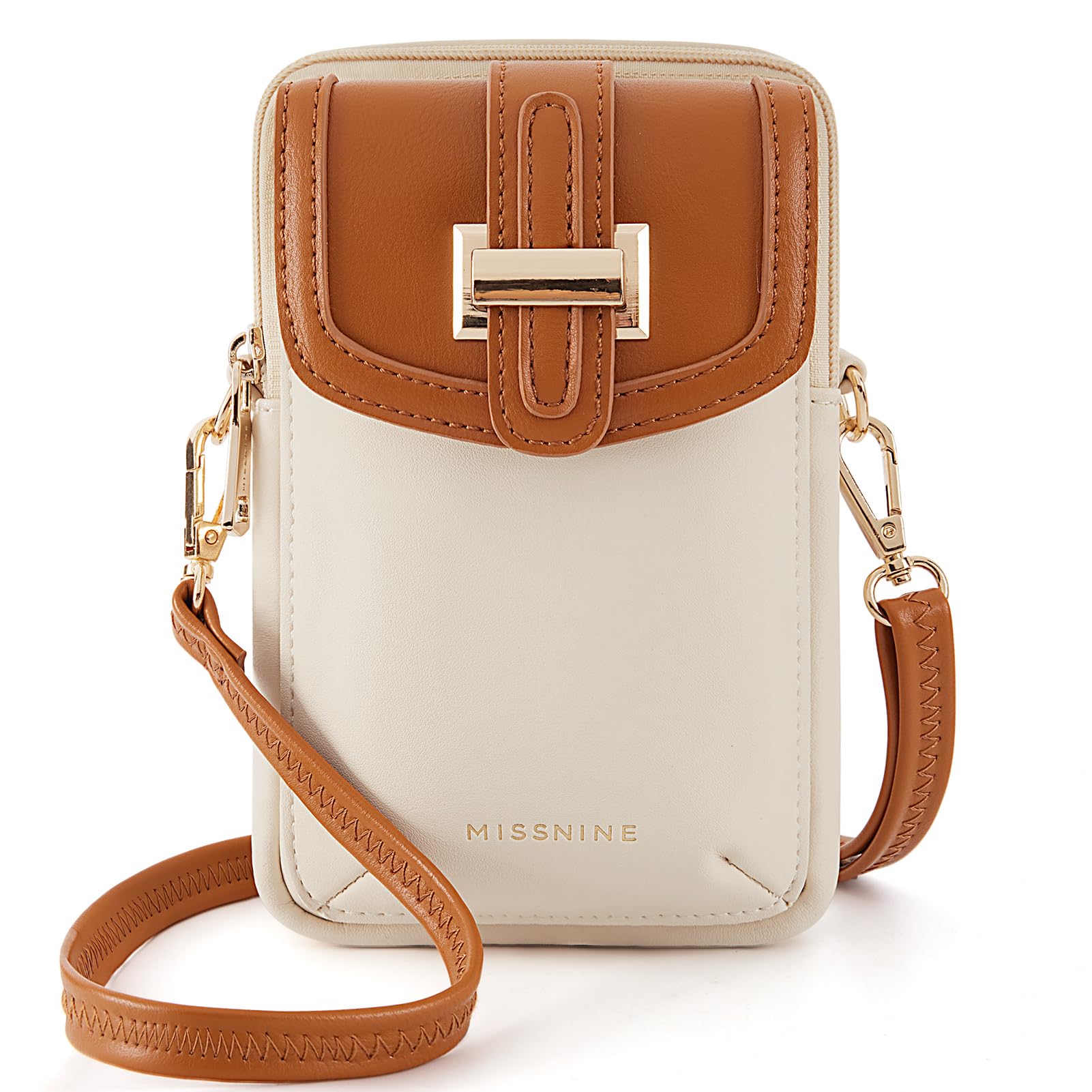 Bolsa Tiracolo Missnine, Pequena Carteira Rfid De Couro Vegano