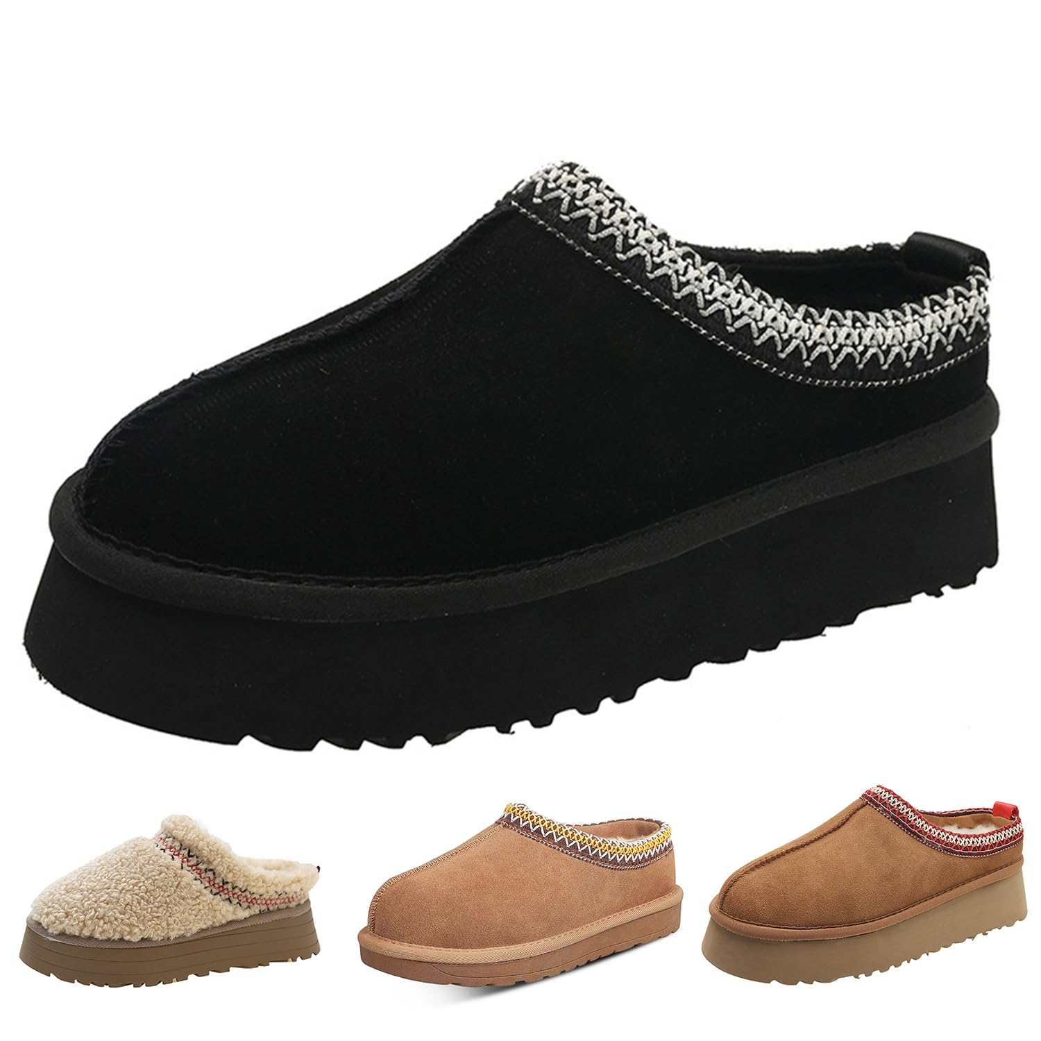 Chinelos Xhuoqdk, Moda, Plataforma, Pele, Forrados De Lã, Para Crianças