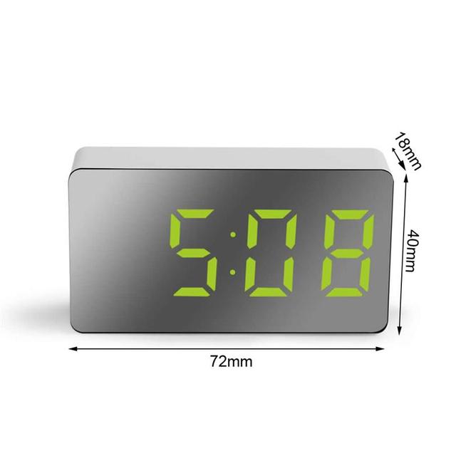 Mini Despertador Digital Com Espelho Led Mesa Snooze Calend