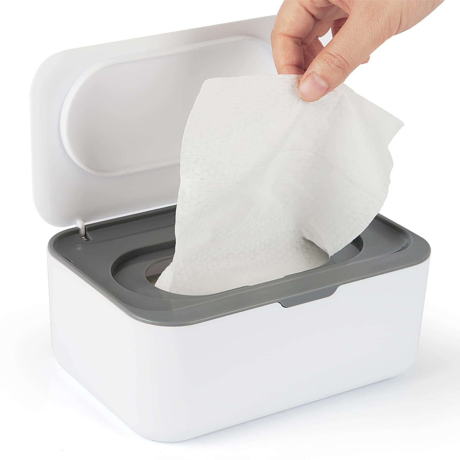 Dispensador De Lenços Umedecidos Flenpptly Baby Wipe Holder, Cinza