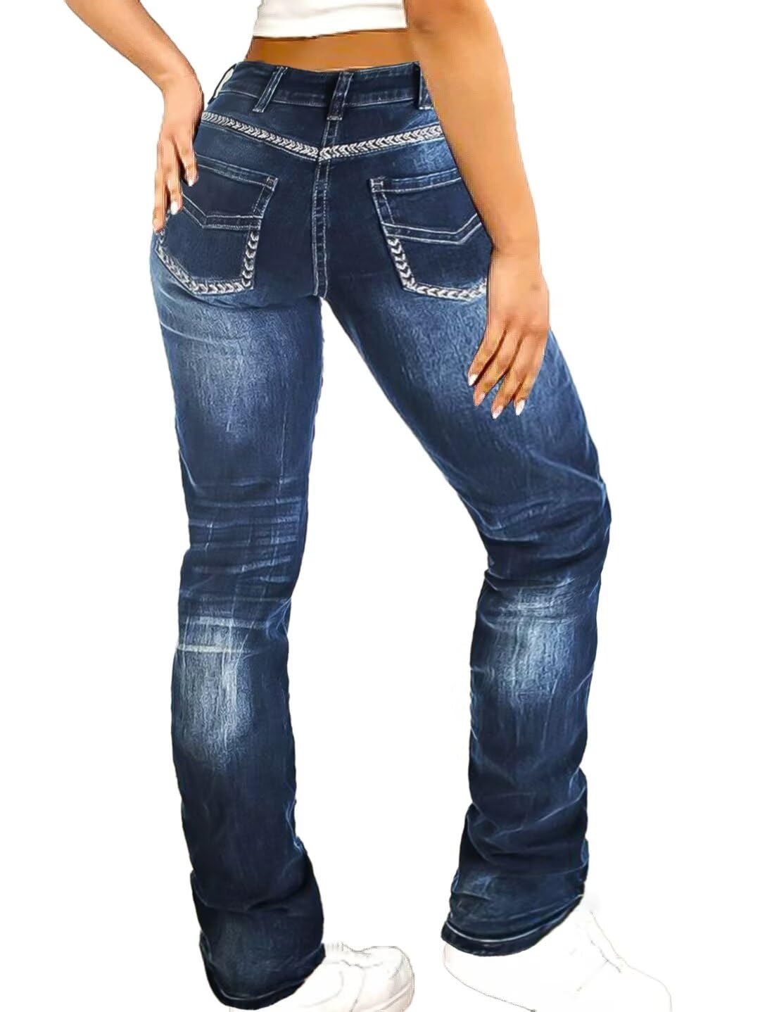 Jeans Flamingals Bootcut Butt Lifting Tummy Control Deep Blu
