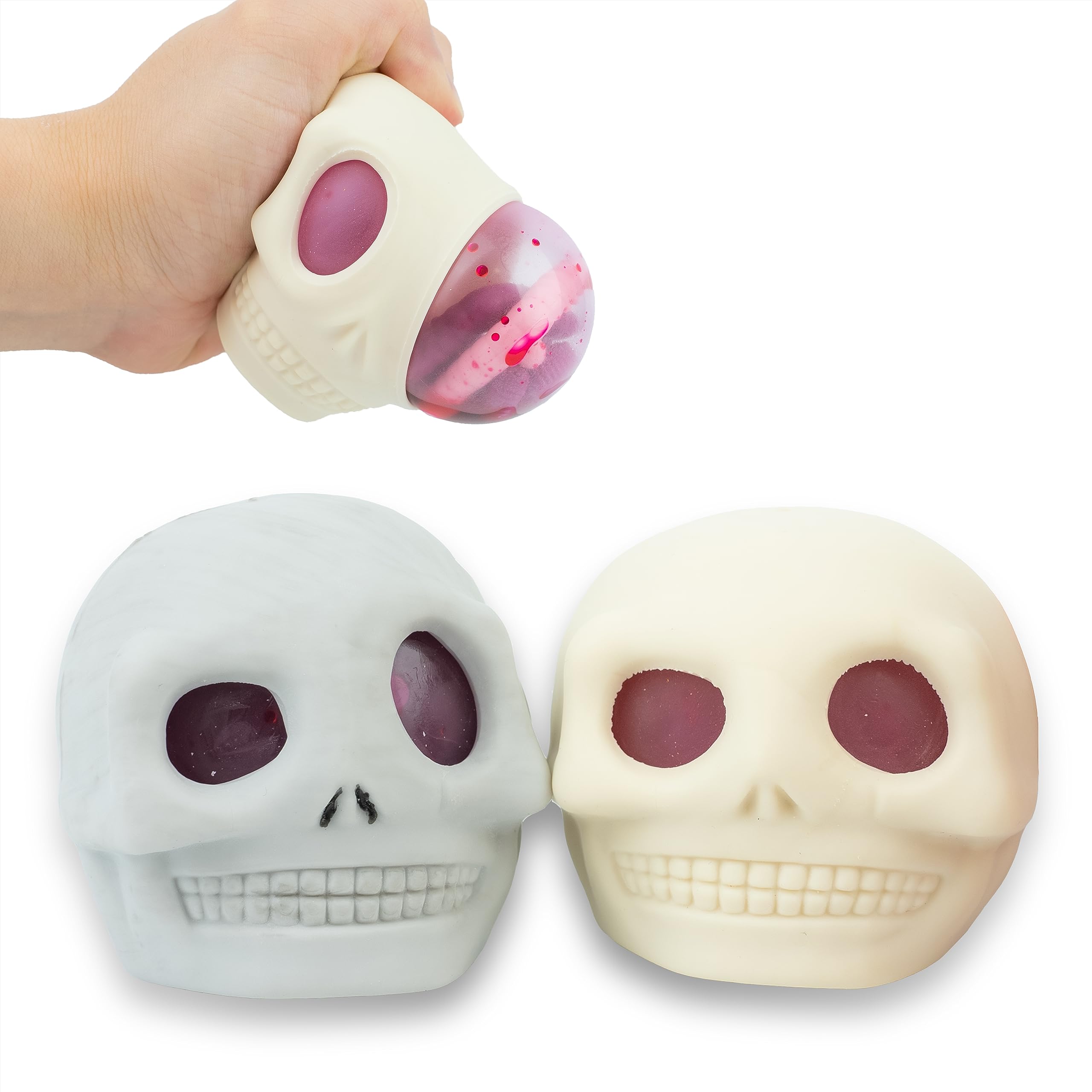 Squeeze Toy Awangluo Skull Halloween Squishy Fidget, Pacote Com 2