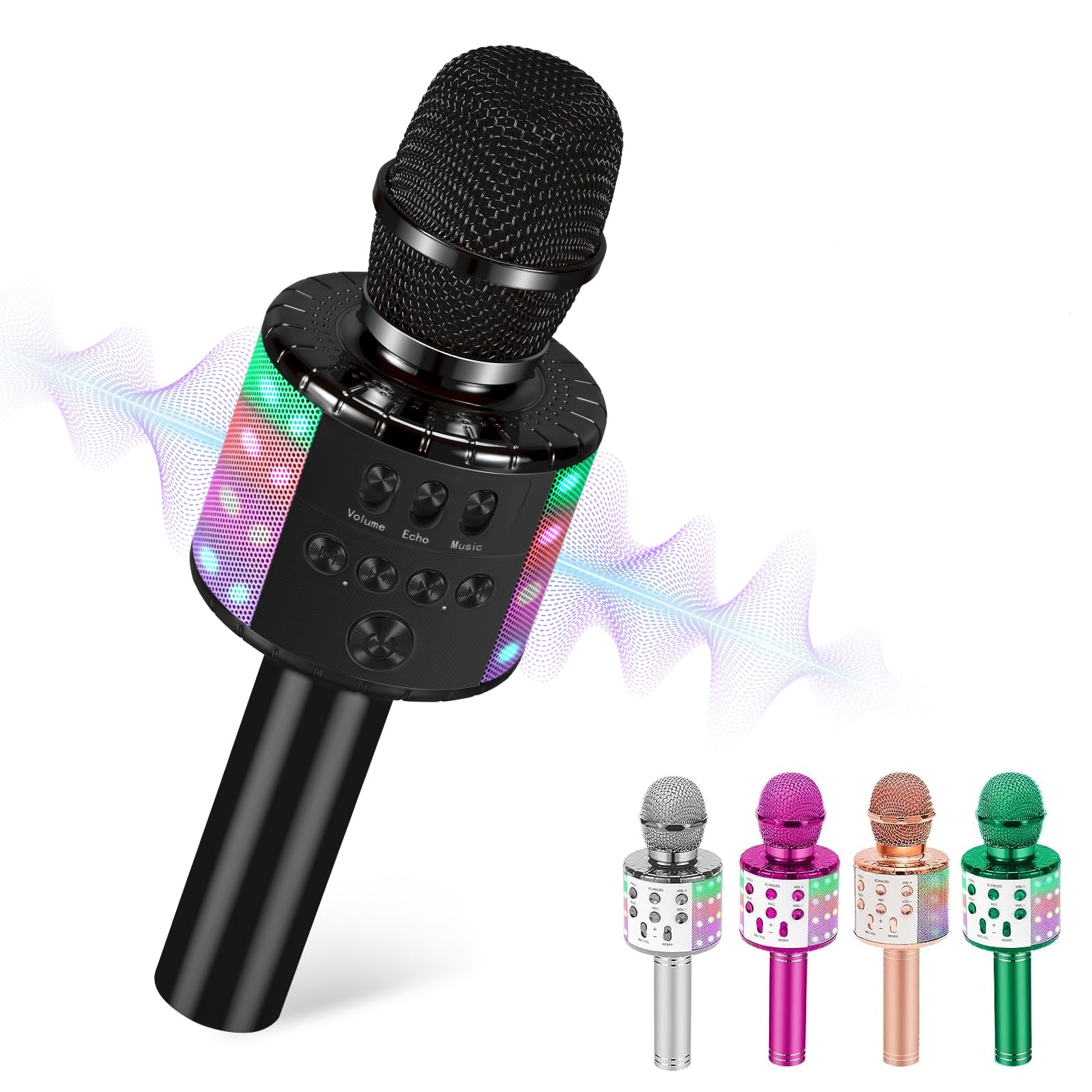 Microfone De Karaokê Alversun Bluetooth Para Crianças De 5 A 9 Anos