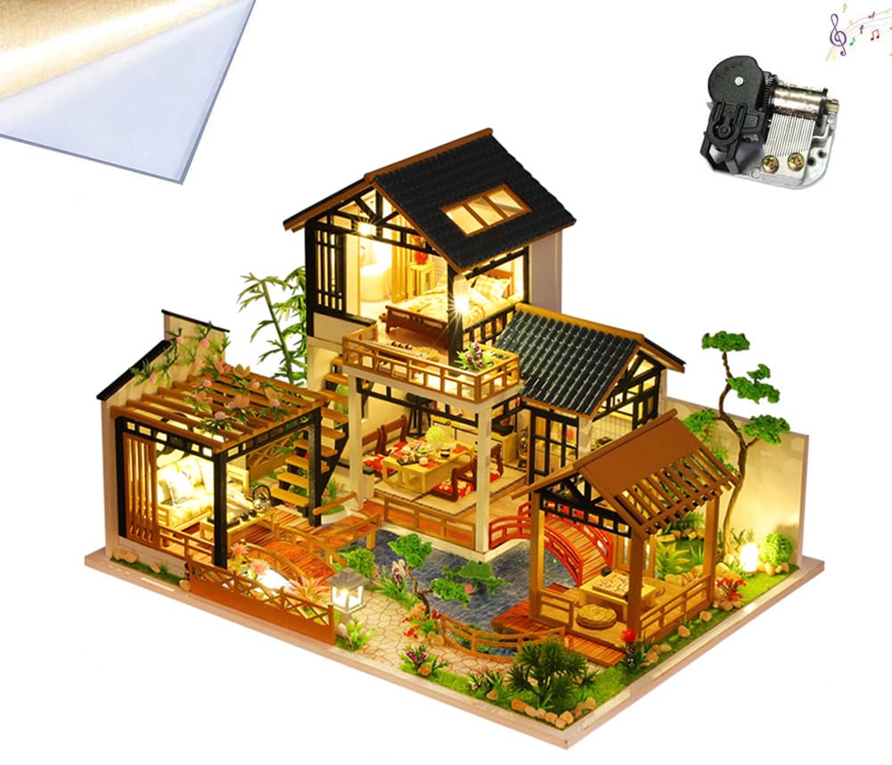 Modelo Artesanal Em Madeira Doll House Montidey Mini 3d Com Móveis