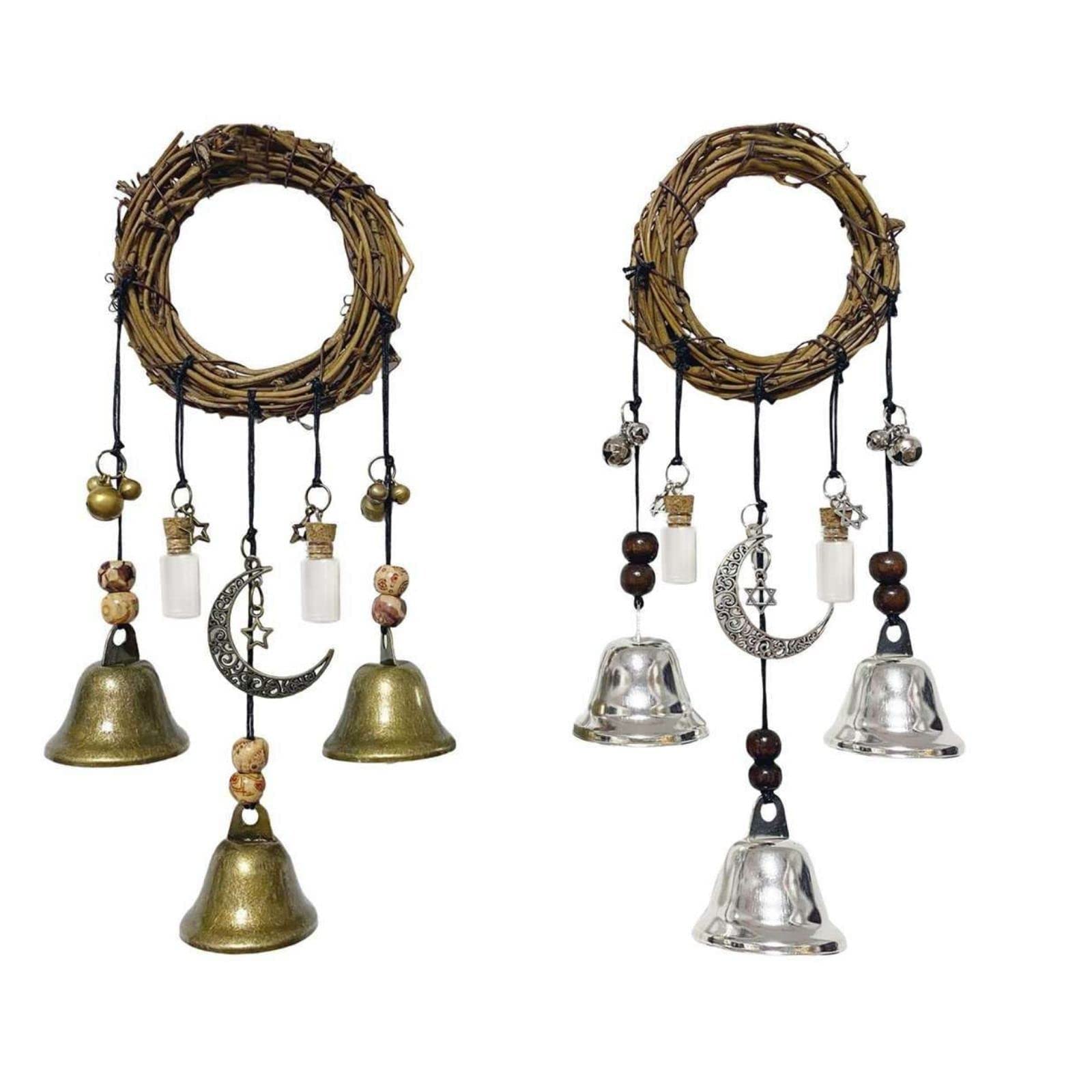 Wind Chimes Homesogood Witch Bells De Madeira 25 X 8 Cm, 2 Unidades