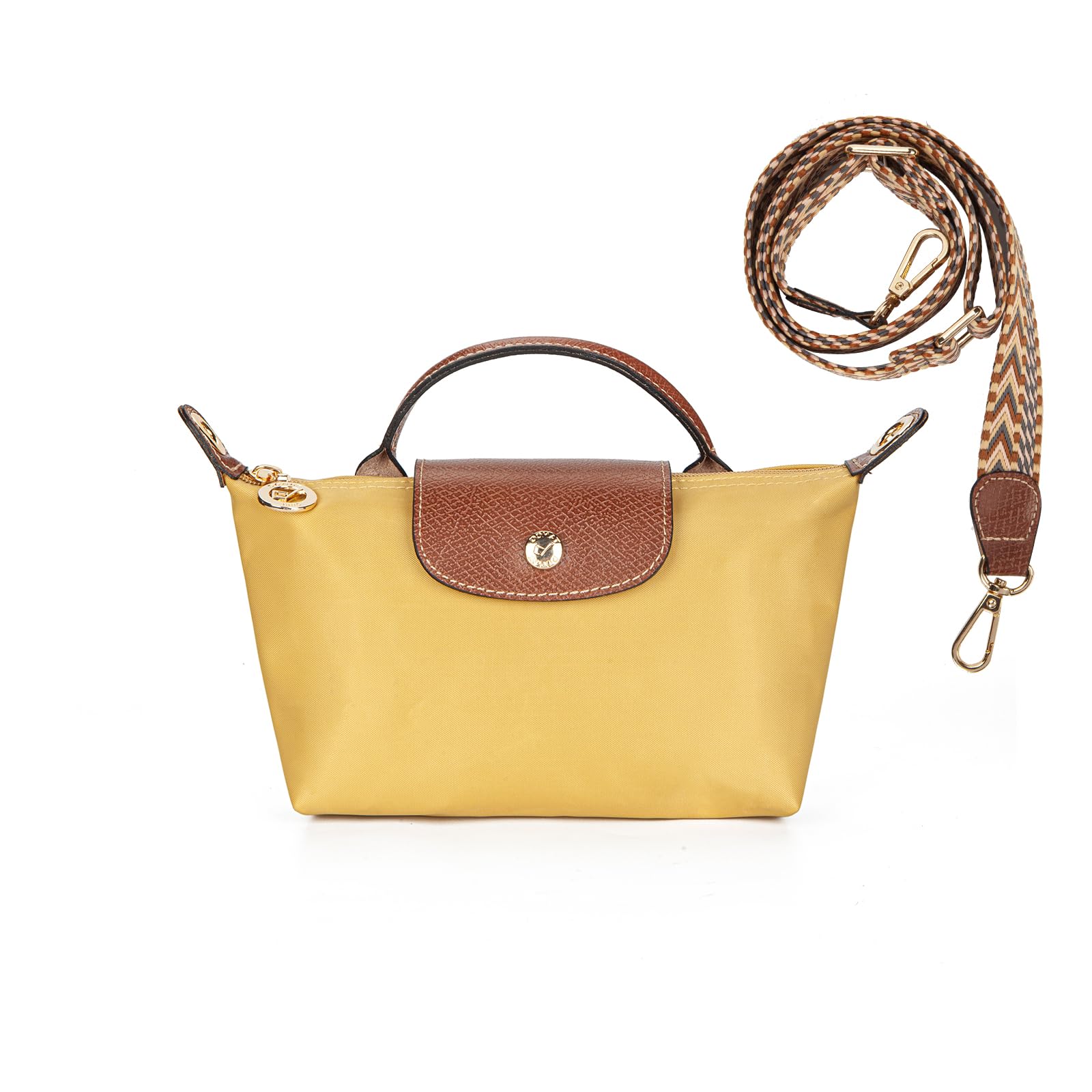 Bolsa Tiracolo Domat Para Mulheres, Leve, De Nylon Amarelo