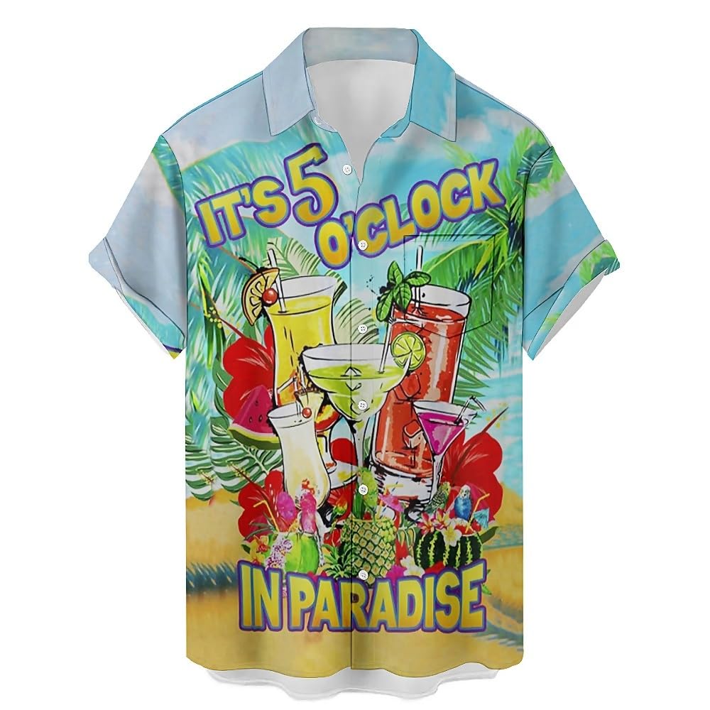 Camisa Masculina Engraçada Com Estampa De Papagaio Havaiano Hlcfaci