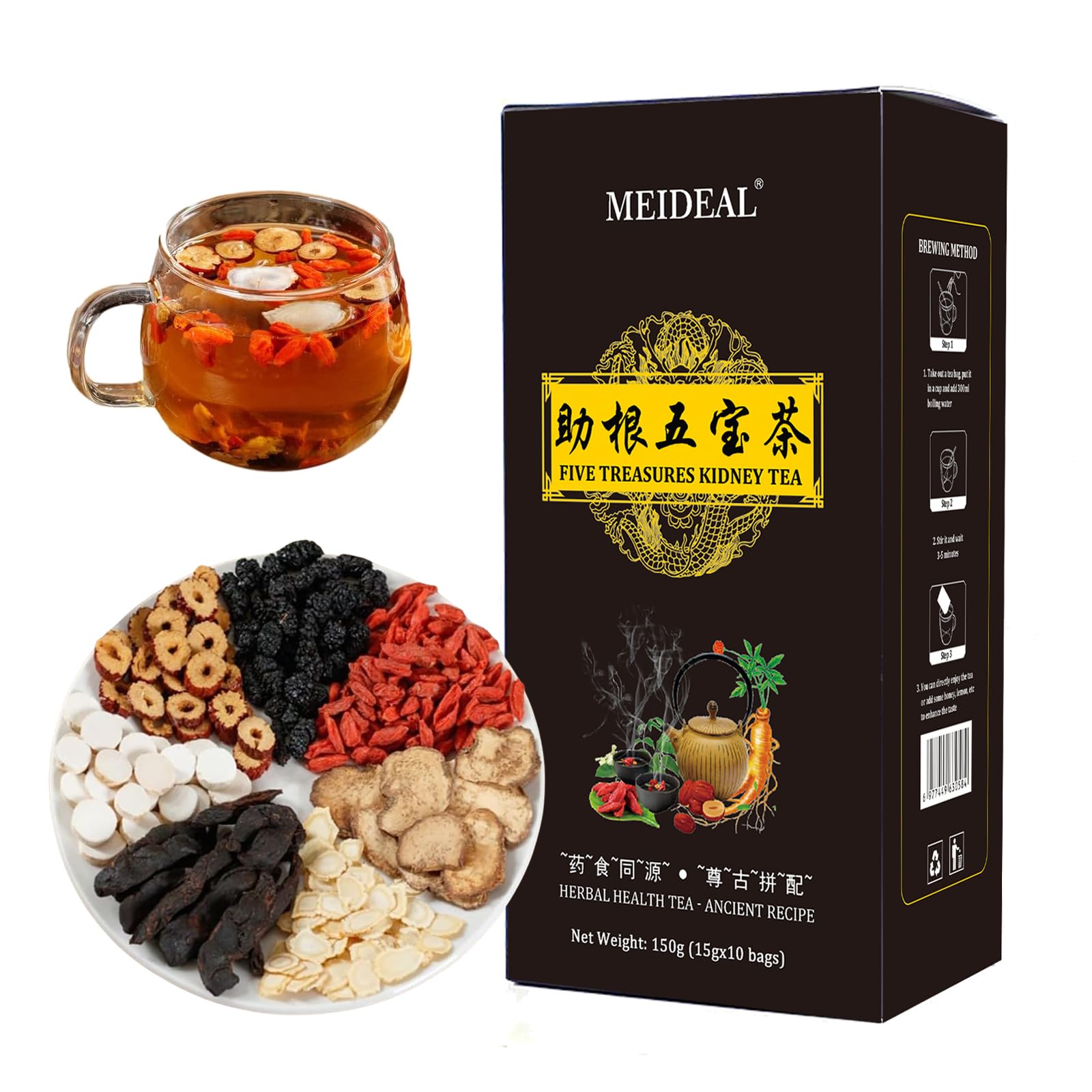 Chá De Ervas Meideal Ginseng Five Treasures Kidney Tea