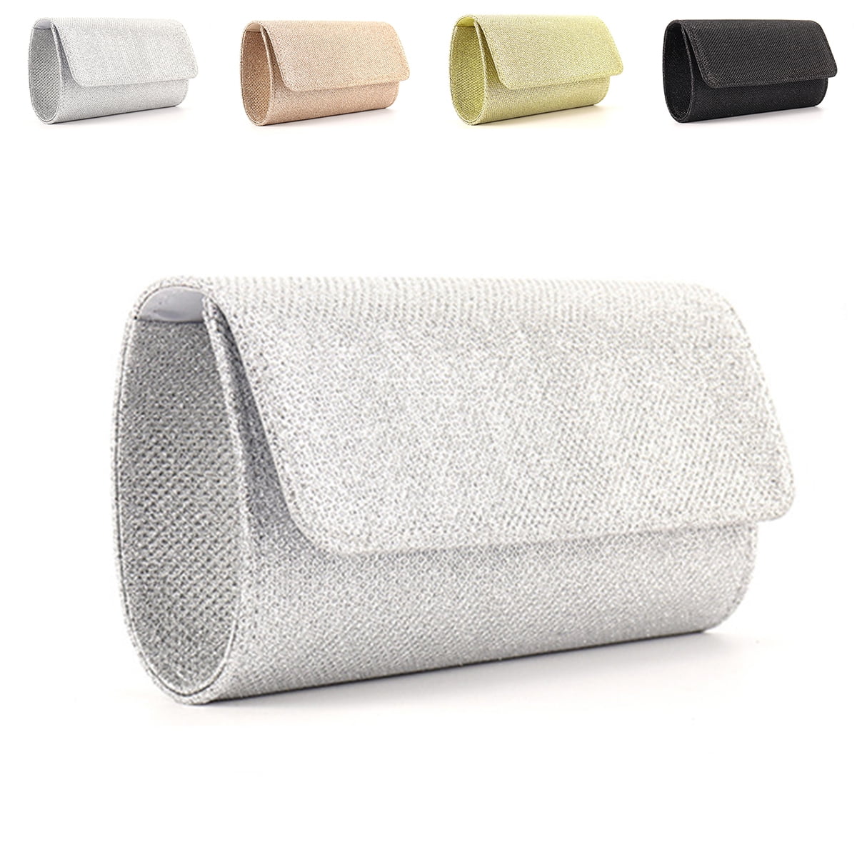 Vestido De Noite, Bolsa Shining Fashion Silver Para Mulheres