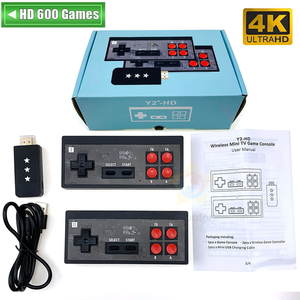 Y2 Plus Console 4k Hdmi Mini Console Retrô Com 600 Classic