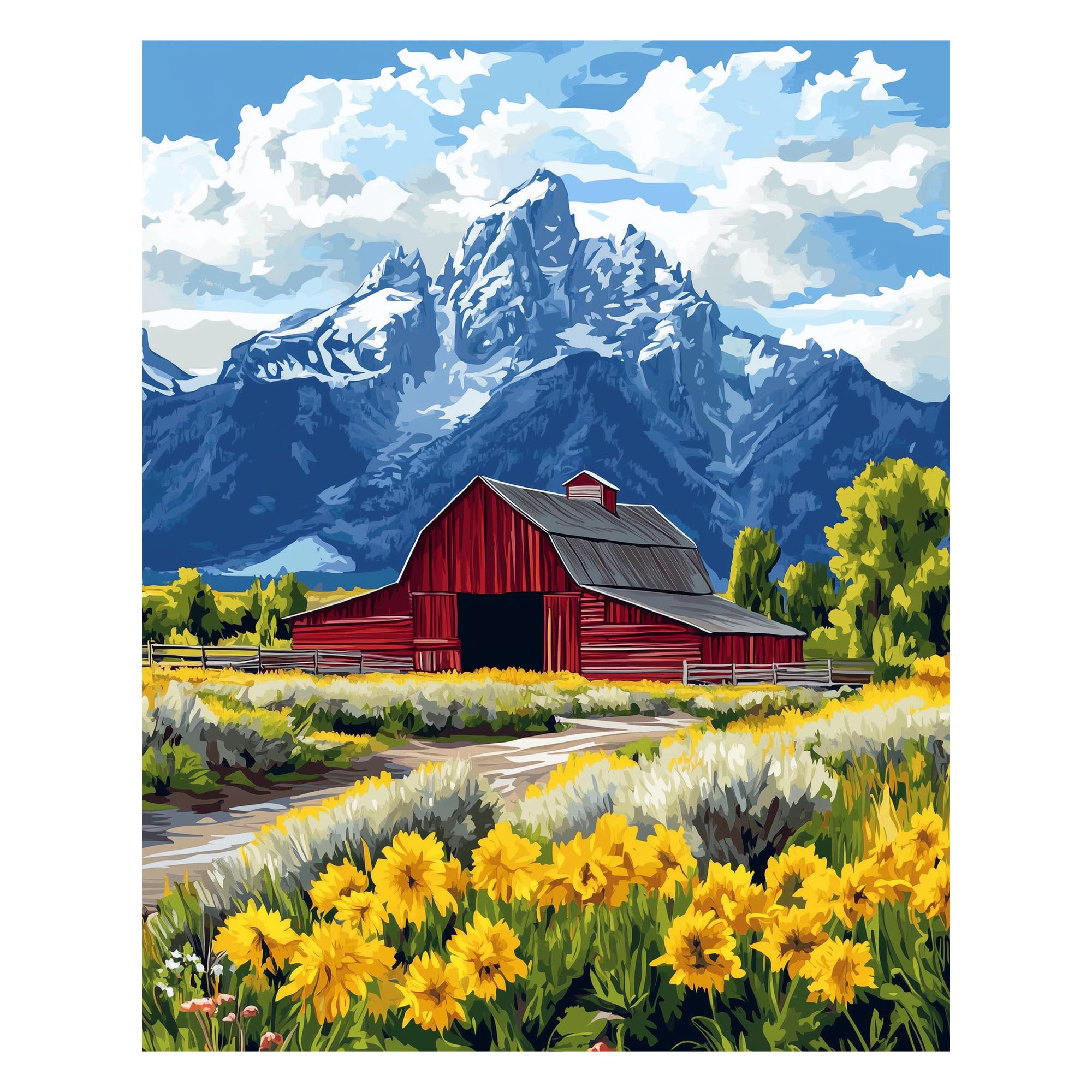 Kit Paint By Number Artbrush Tower Grand Teton National Park