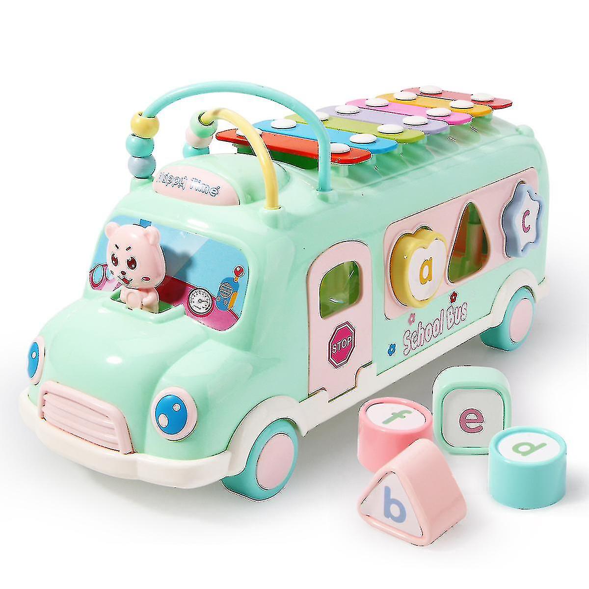 Th Ônibus Escolar Educacional Bebê Xilofone Música Martelo Brinquedo Se