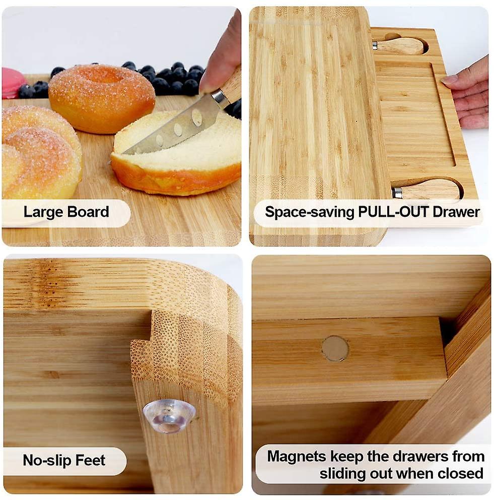 Tábua De Queijo Wgthhk E Conjunto De Faca De Queijo Com Bandeja De Servir,