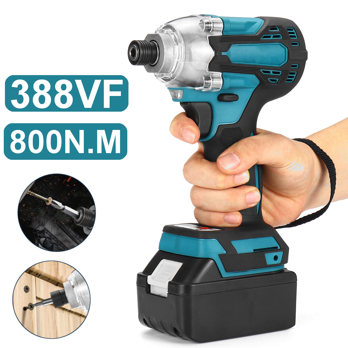 Chave De Fenda Elétrica 18v 800n.m. Li-ion 1/4 "hassl Sem Escova