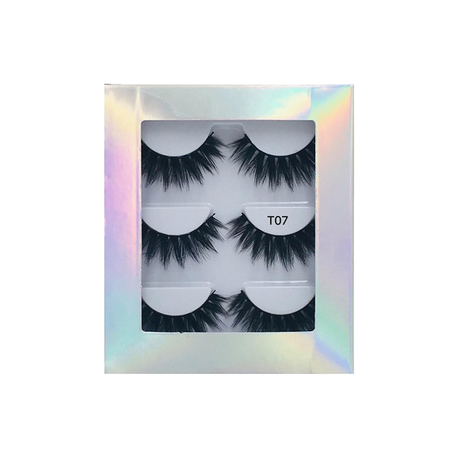 Multicolor#20mm 3 Pares De Cílios De Vison 3d Cílios Postiços Th