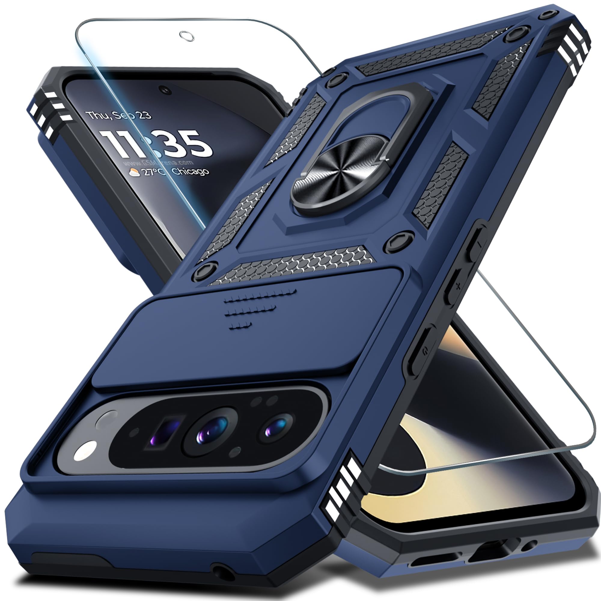 Capa De Telefone Janmitta Compatível Com Google Pixel 9 Pro Xl Azul