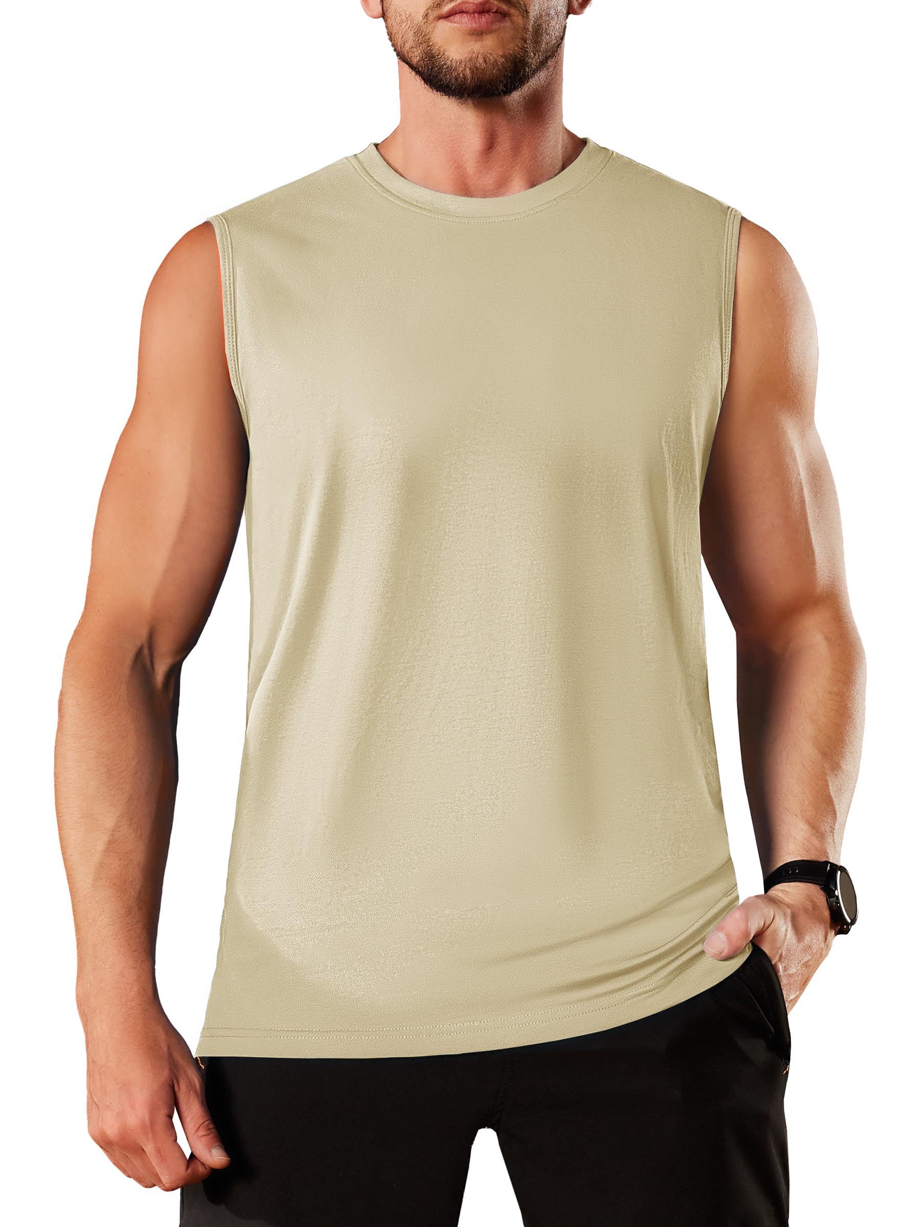 Camiseta Regata Masculina Tacvasen Sem Mangas De Algodão Tamanho L