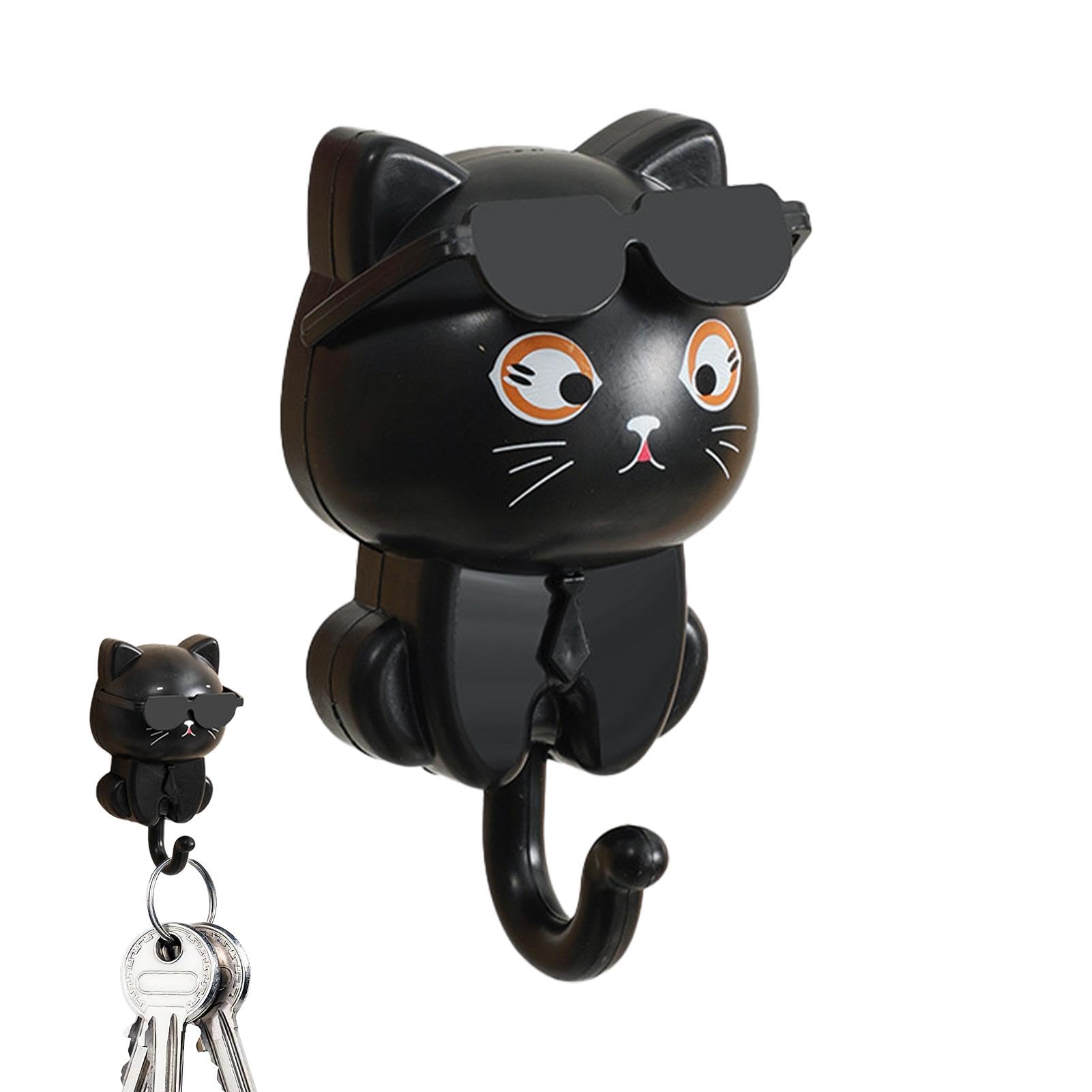 Cat Key Hook Lafande Cute Cat Em Óculos De Sol Para Decoração De Parede